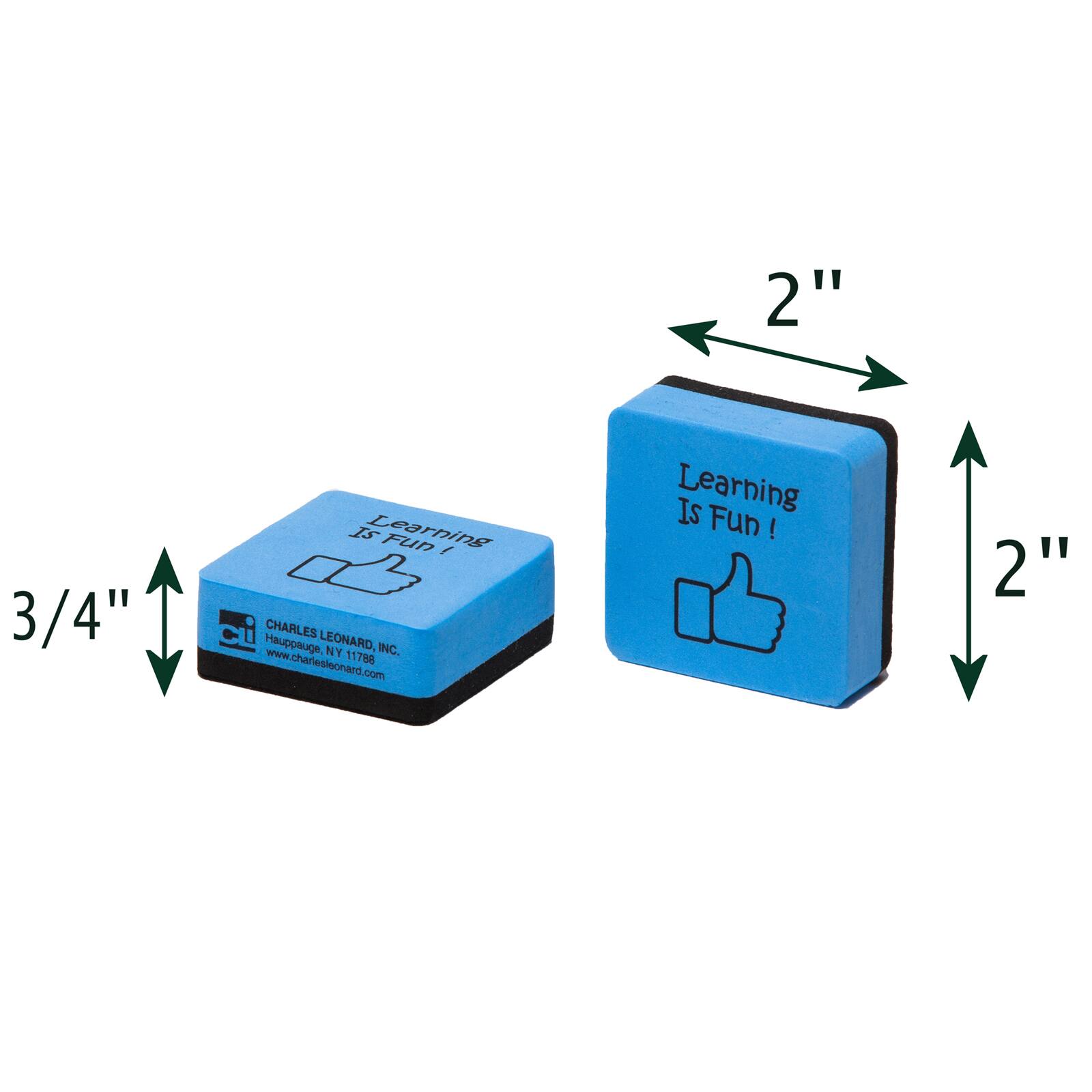 4 Packs: 3 Packs 15 ct. (180 total) Charles Leonard Blue &#x26; Black Learning is Fun Mini Whiteboard Erasers