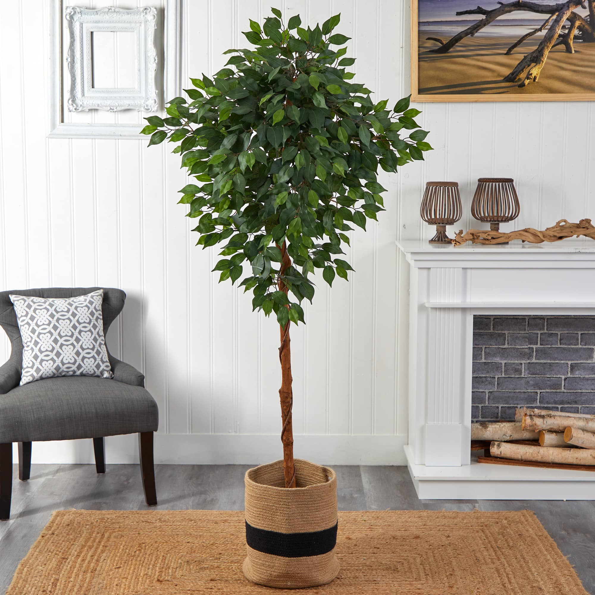 6ft. Artificial Ficus Tree with Basket