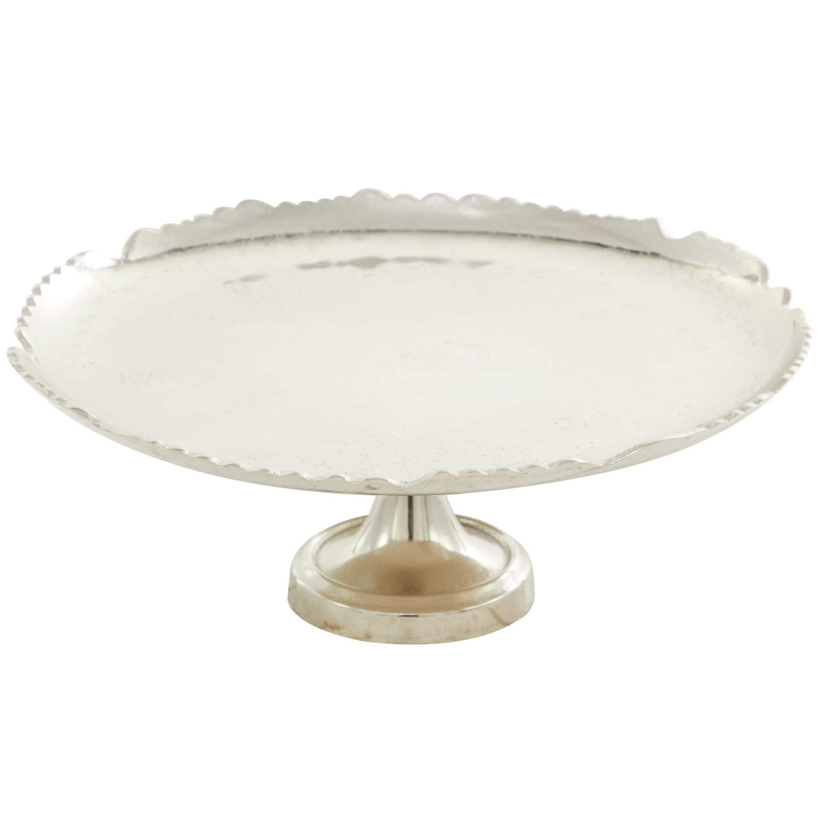 CosmoLiving by Cosmopolitan 16&#x22; Silver Aluminum Cake Stand