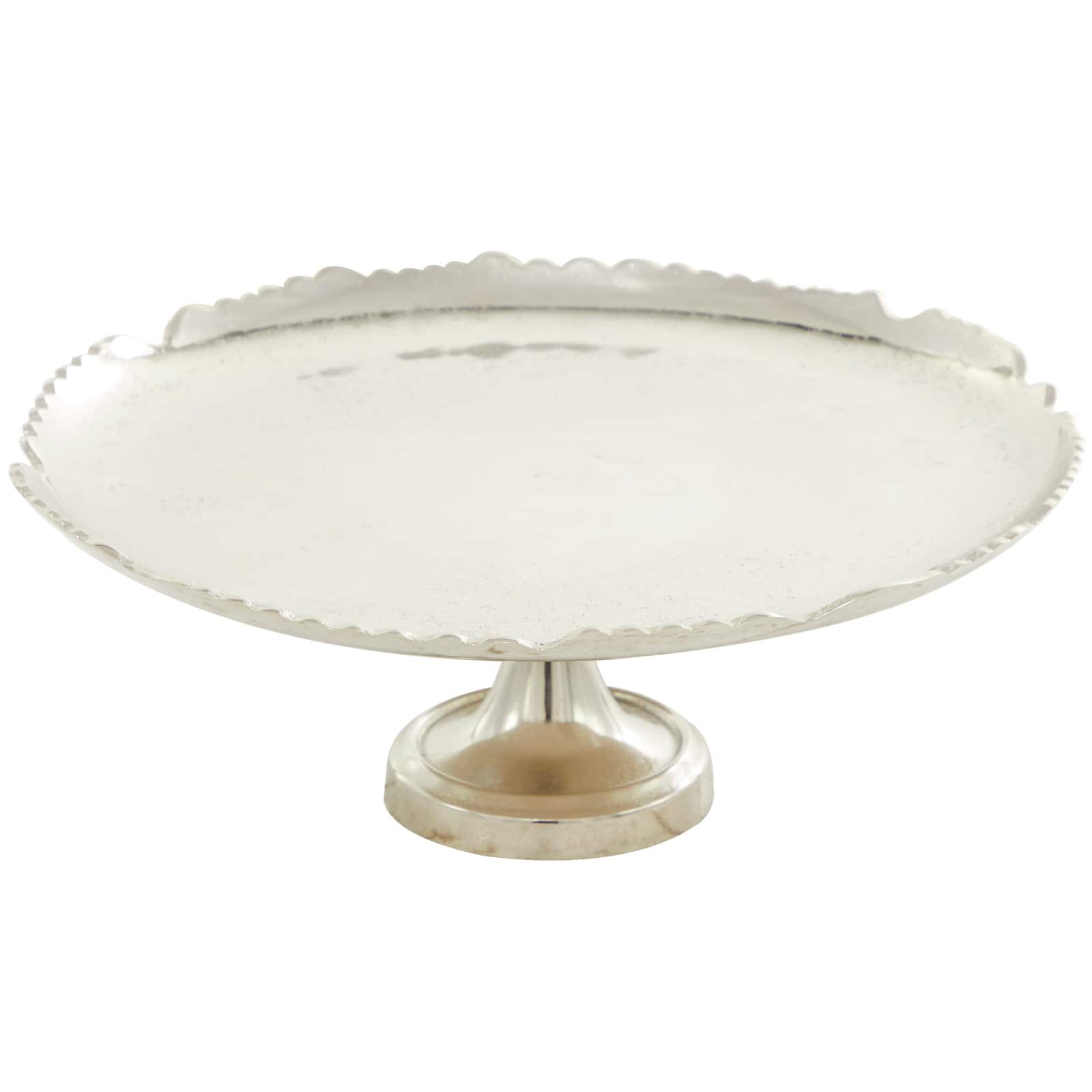 CosmoLiving by Cosmopolitan 16" Silver Aluminum Cake Stand