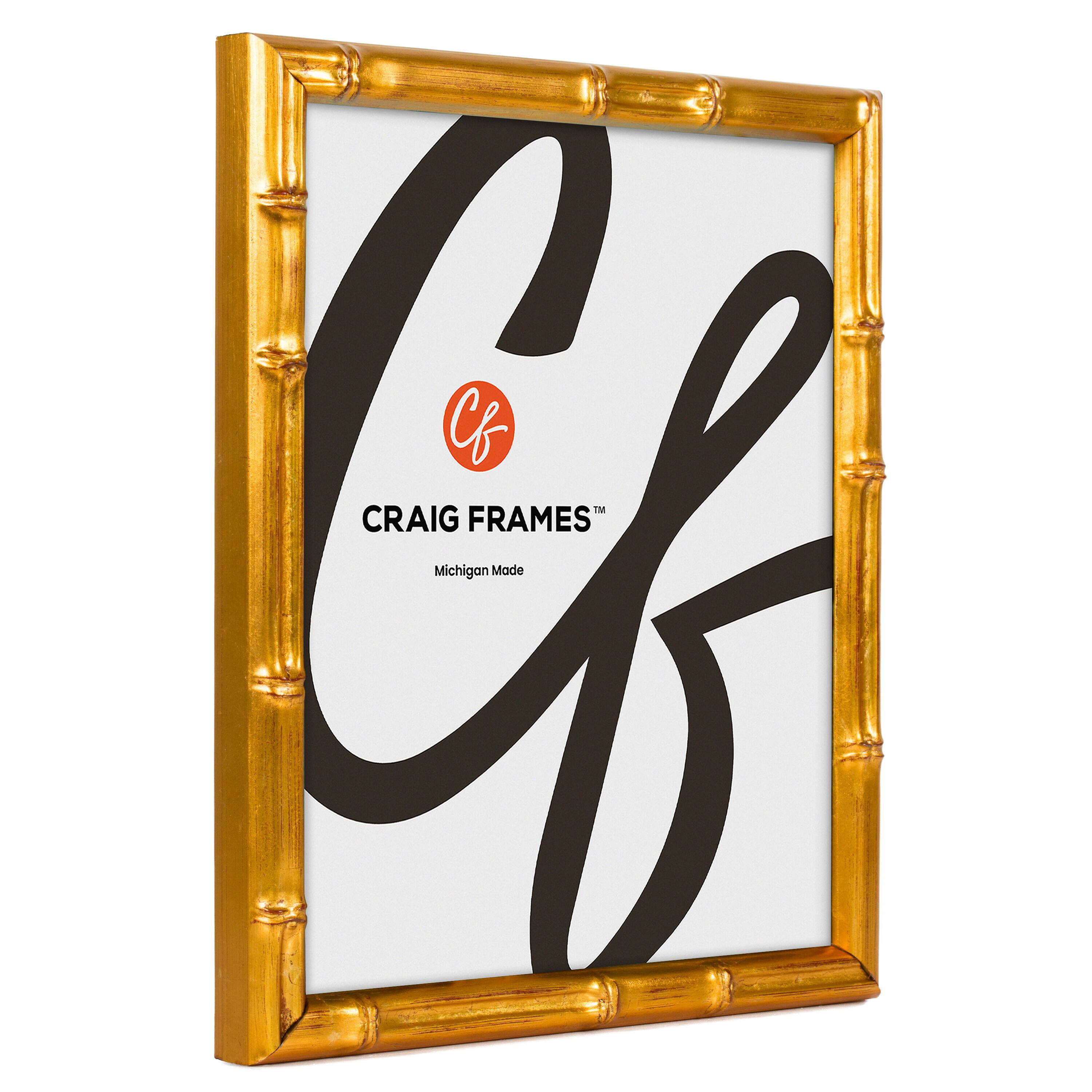 4 Pack Craig Frames Vintage Bamboo Brushed Gold Picture Frame