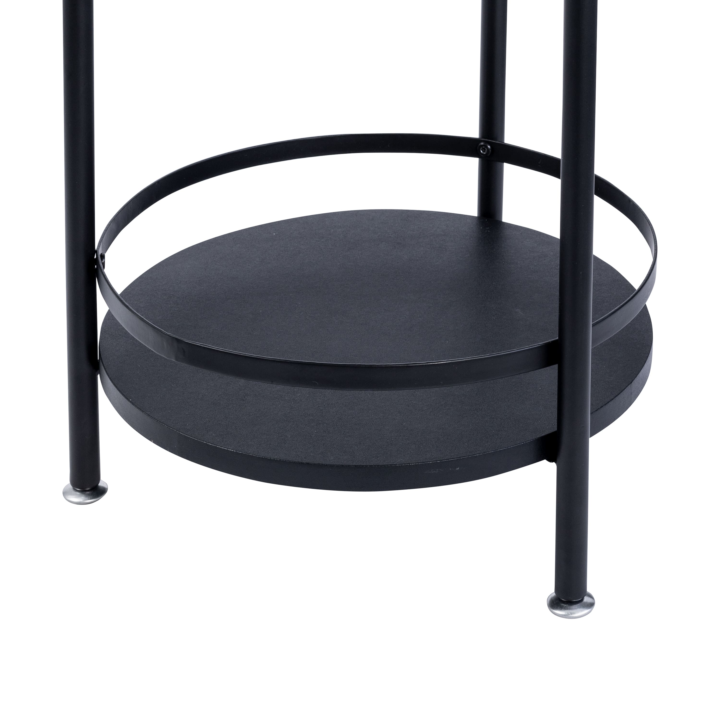6 Pack: Honey Can Do Black 2-Tier Round Side Table