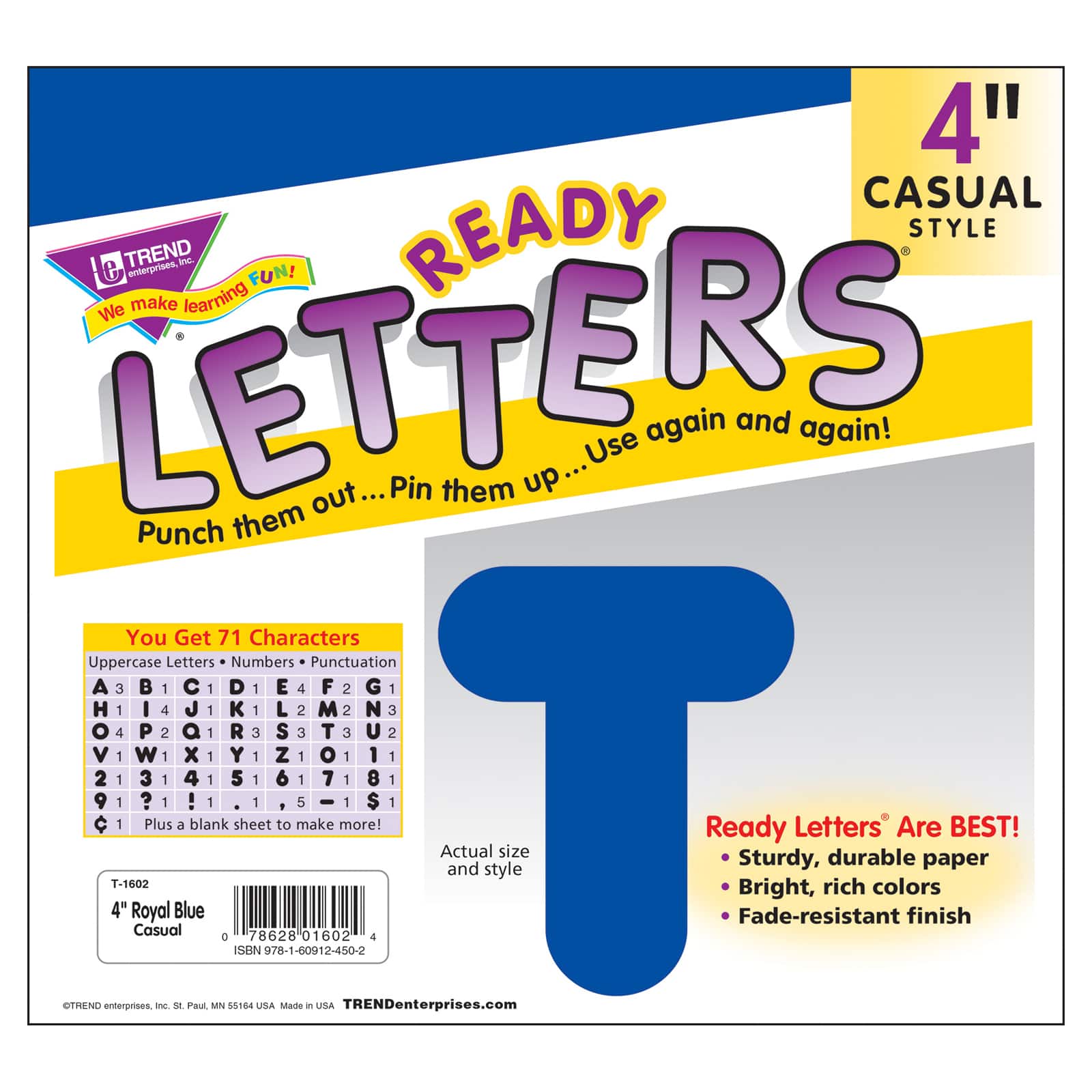 4&#x22; Casual Uppercase Ready Letters&#xAE;