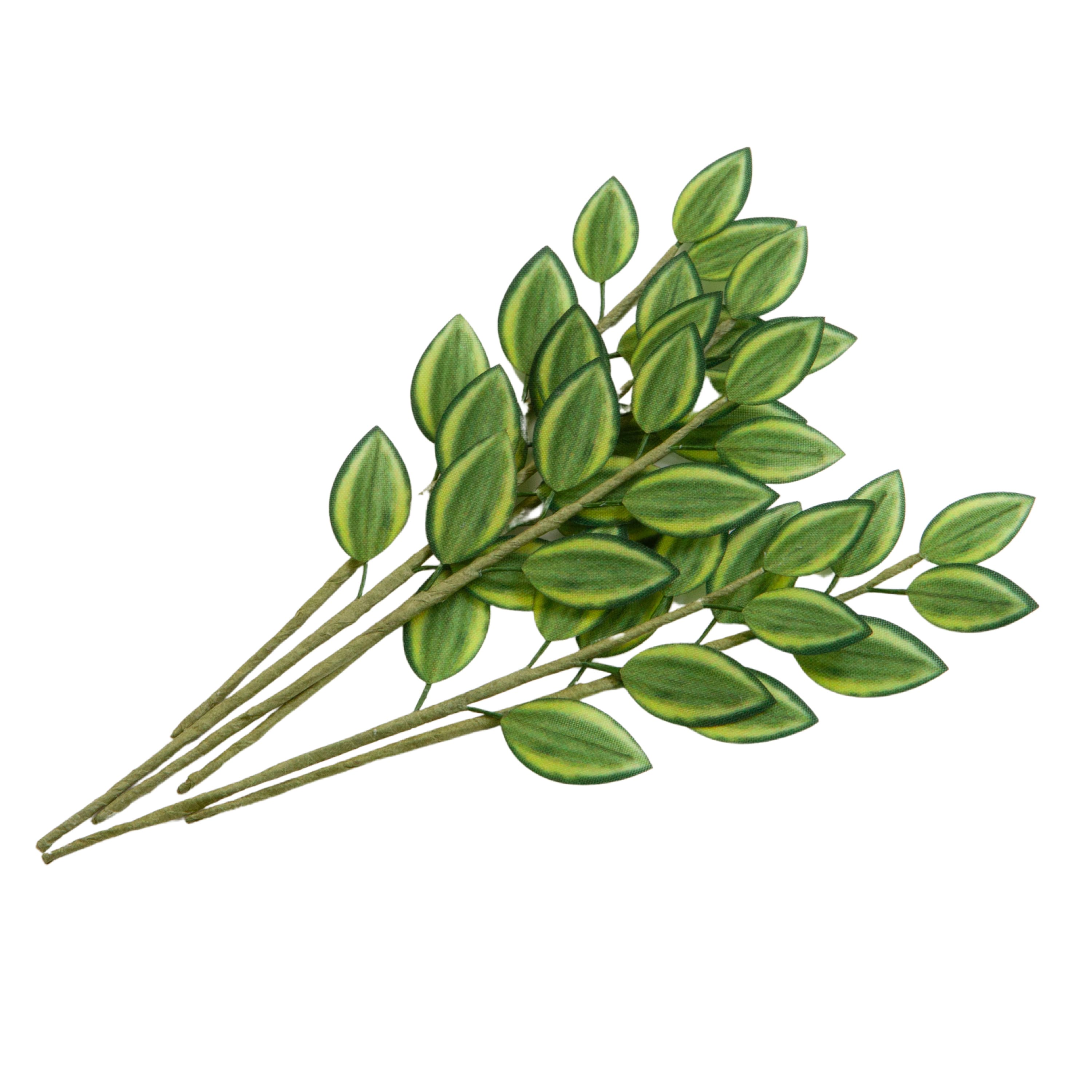 12 Packs: 6 ct. (72 total) Green & Yellow Fabric Leaf Embellishments by Recollections™