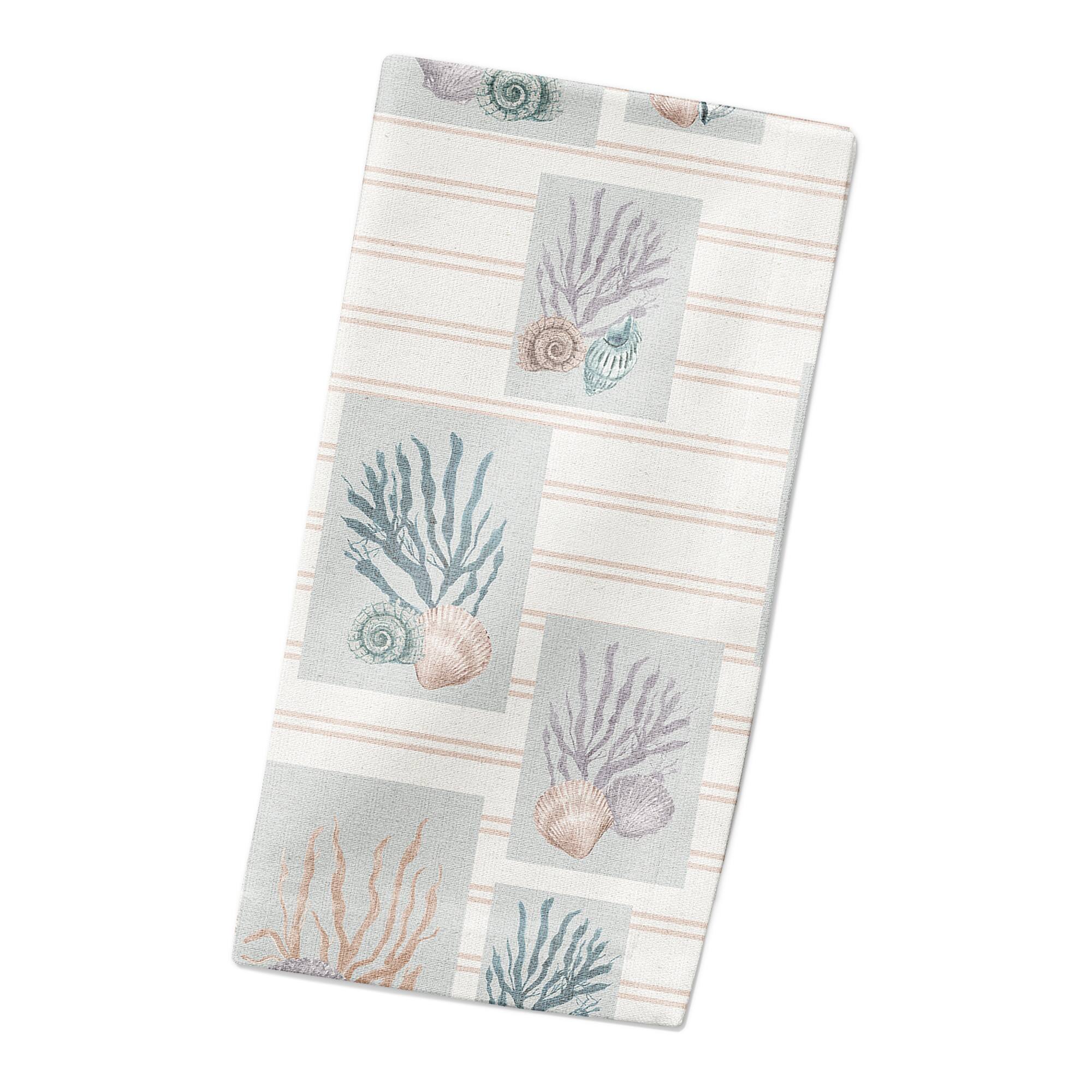 Shell Panels on Stripes Cotton Twill Napkin