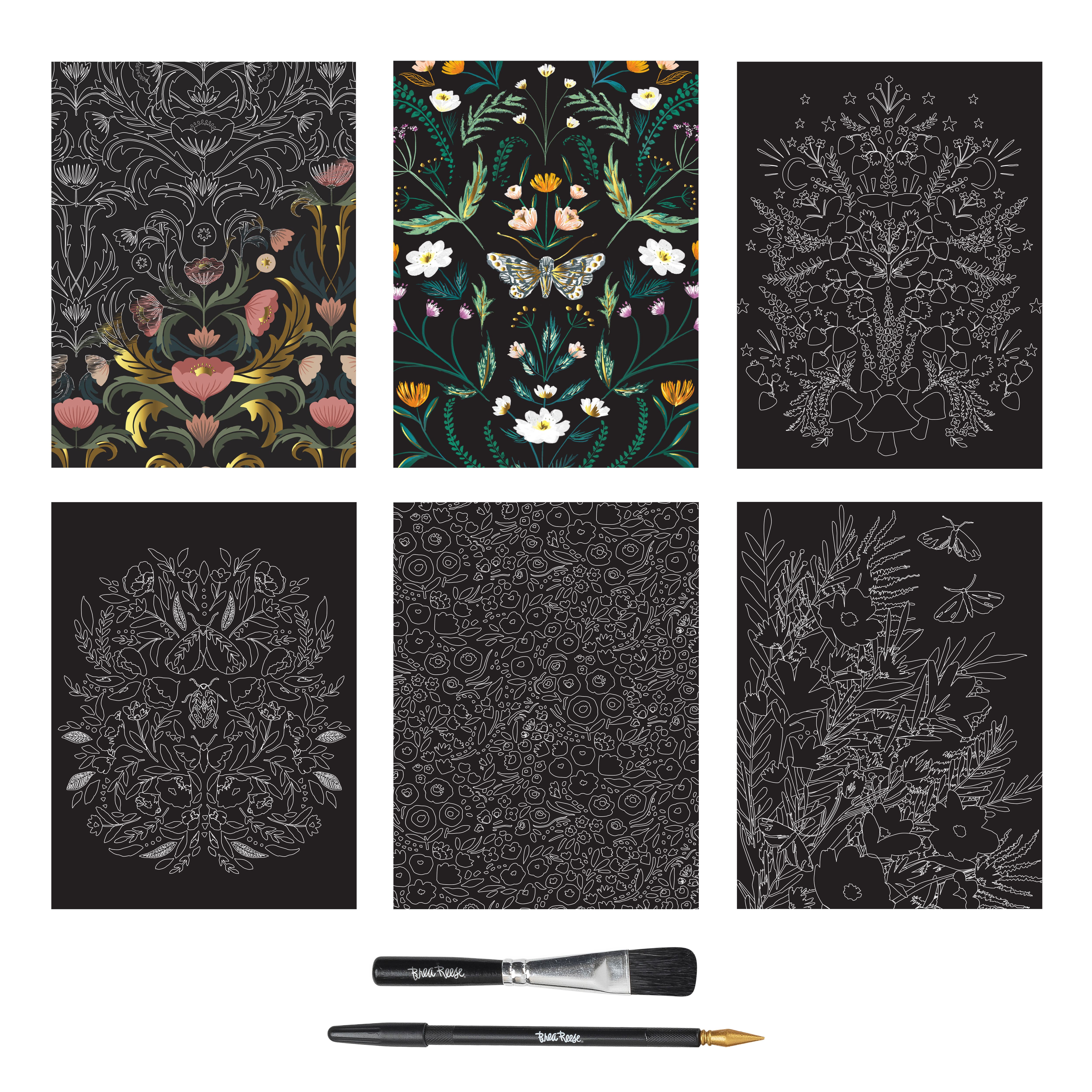 Brea Reese&#x2122; 9&#x22; x 12&#x22; Fall Florals Scratch Art Paper Pad