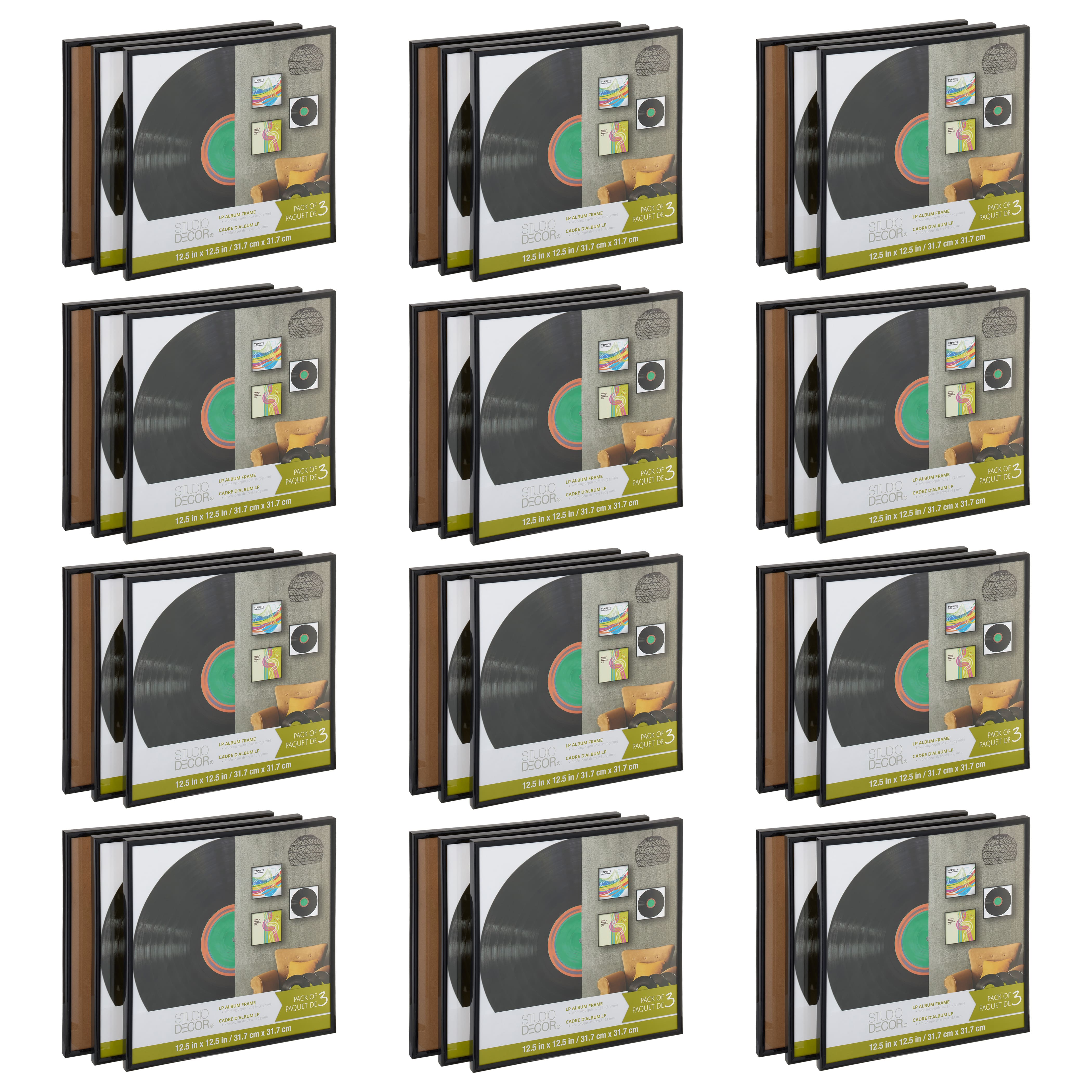 12 Packs: 3 ct. (36 total) Black 12.5" x 12.5" LP Album Frame by Studio Décor®