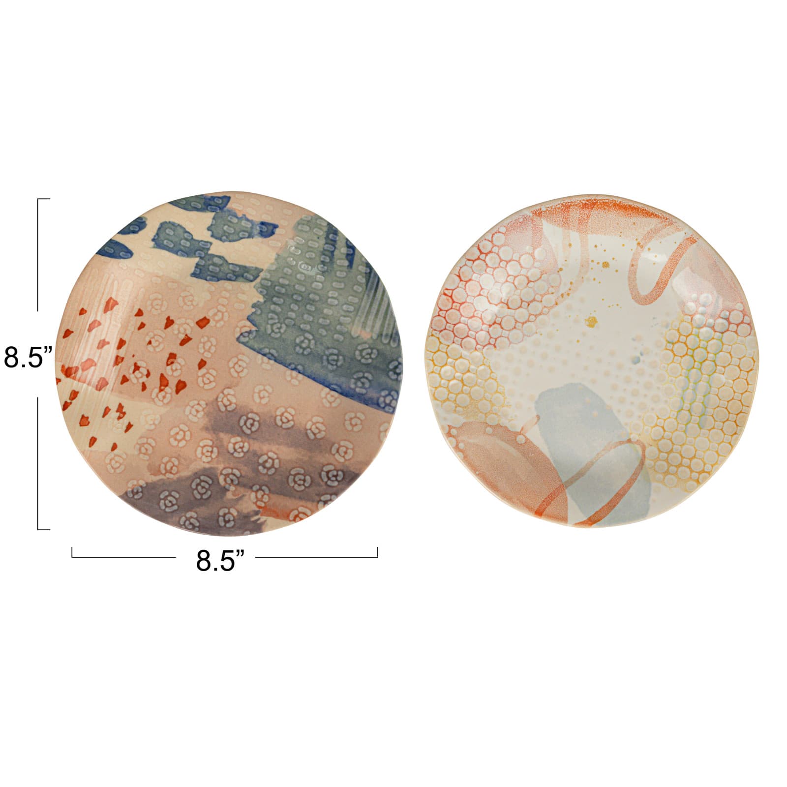 Hello Honey&#xAE; 8.5&#x22; Abstract Elegance Stoneware Plate Set