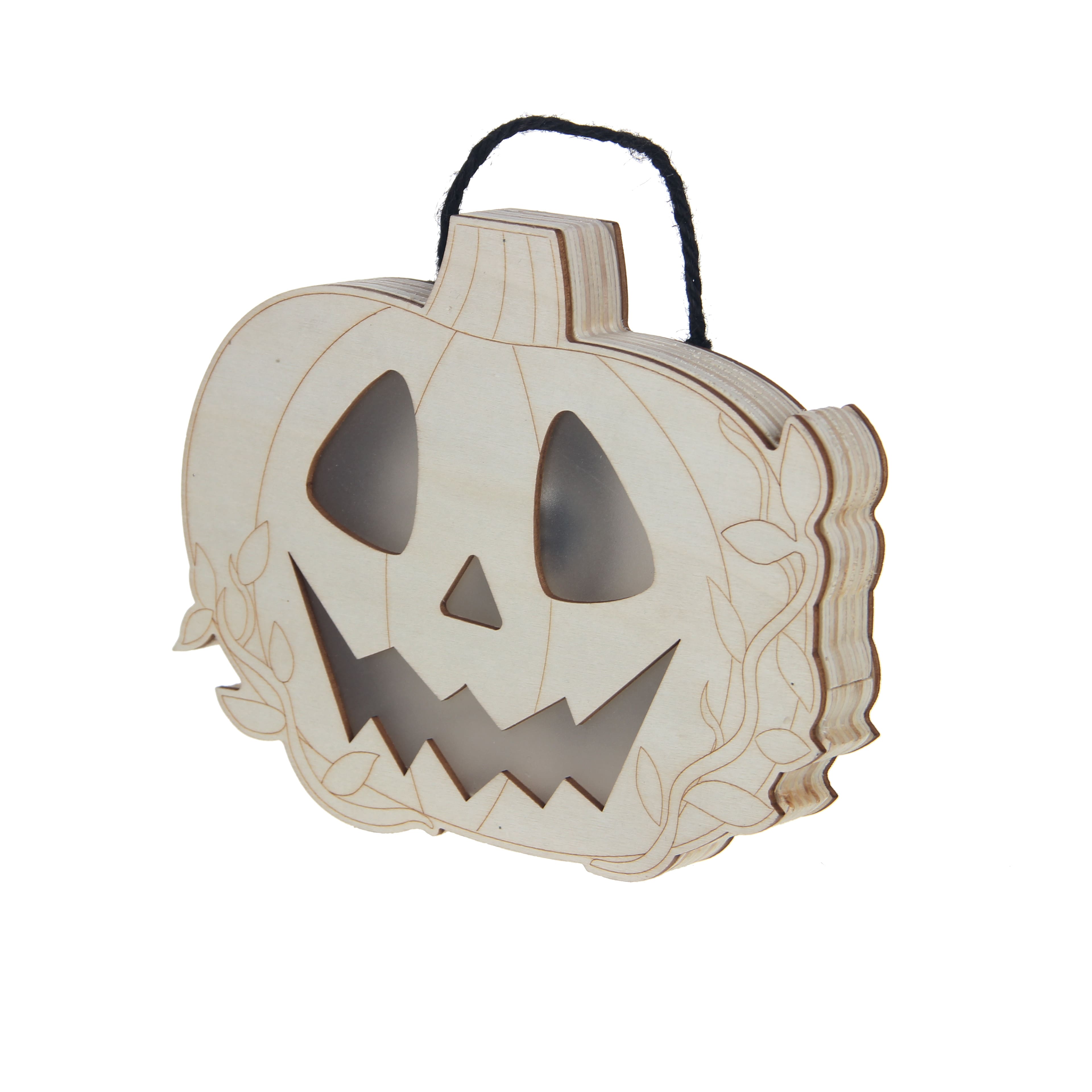 8&#x22; Jack-O&#x27;-Lantern DIY LED Plywood D&#xE9;cor by Make Market&#xAE;
