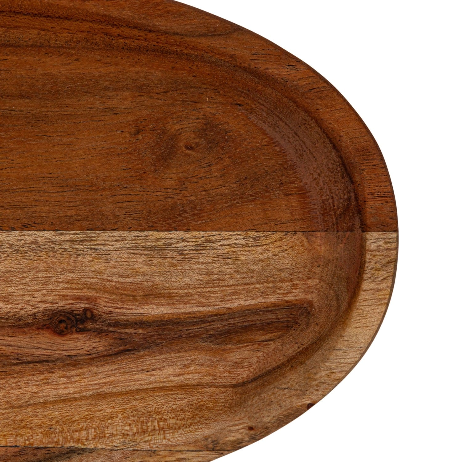 21&#x22; Natural Long Acacia Wood Oval Serving Tray