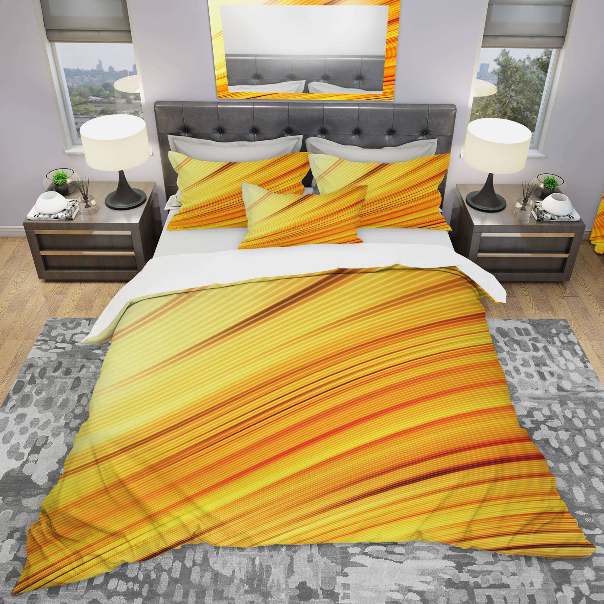 Designart &#x27;Speed of Light&#x27; Modern &#x26; Contemporary Bedding Set - Duvet Cover &#x26; Shams