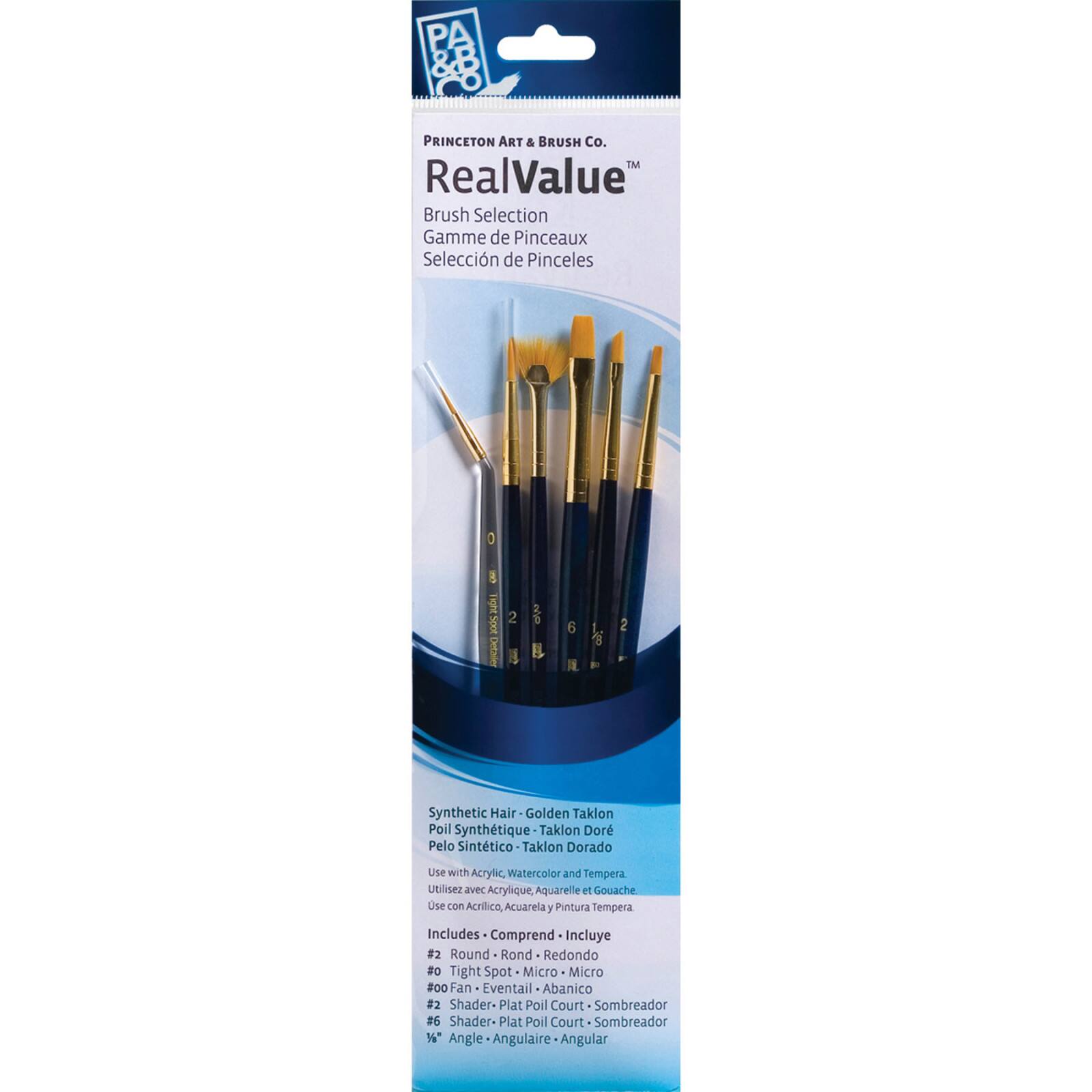 Princeton™ RealValue™ Golden Taklon 6 Piece Brush Set