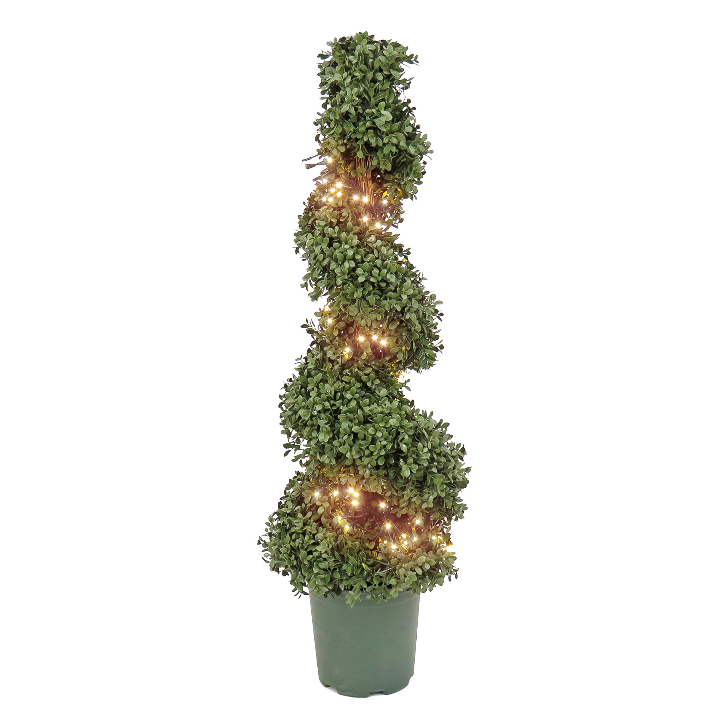 3.5ft. Pre-Lit Boxwood Spiral Topiary