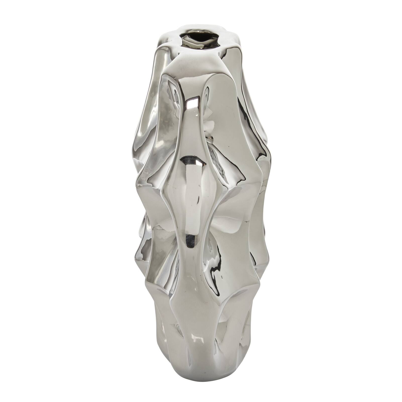 11" Silver Ceramic Modern Vase Michaels