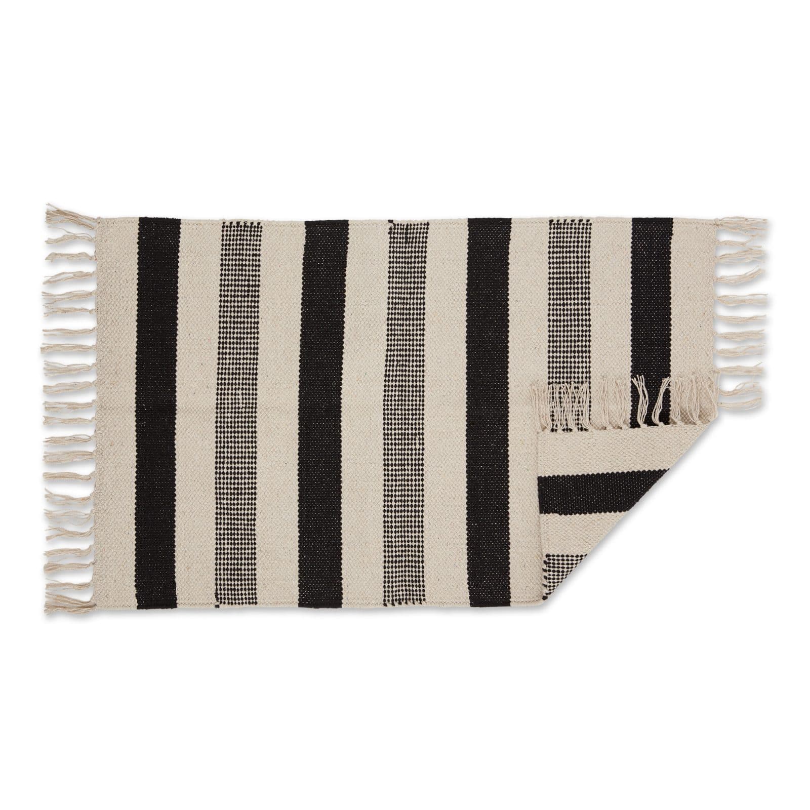 DII® Black Combo Stripe Hand-Loomed Rug, 2ft. x 3ft.