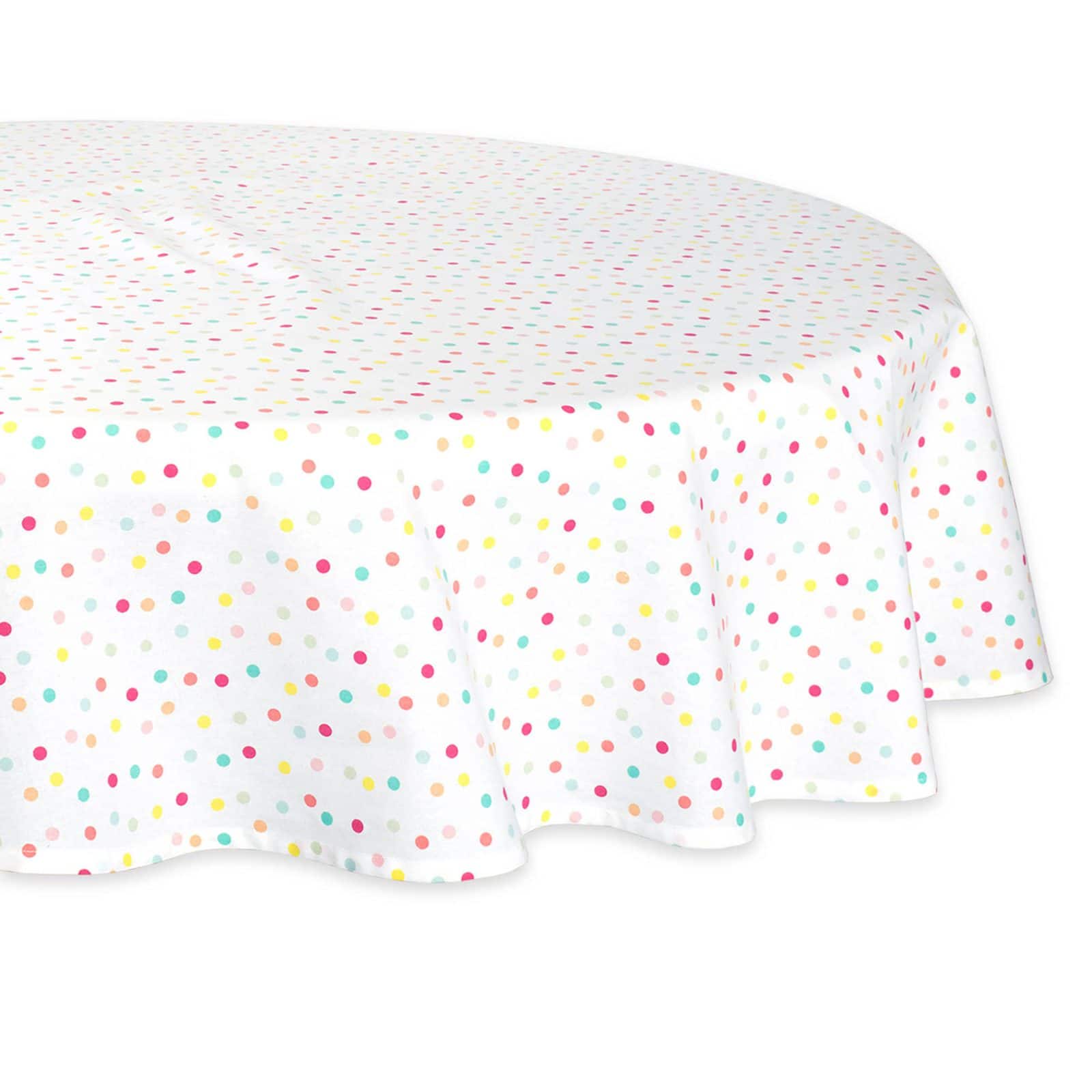 DII® 70" Round Multicolor Polka Dots Print Tablecloth