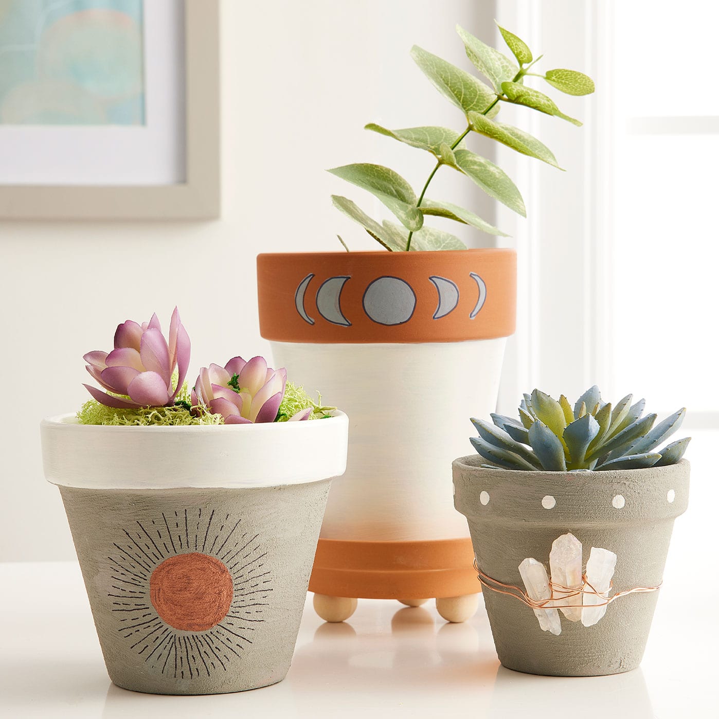 Celestial-Inspired Painted Pots ​