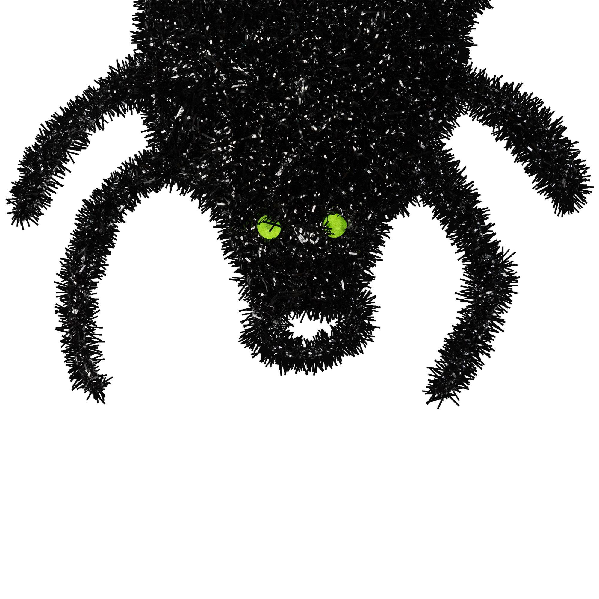 Lighted Spider and Web Halloween Decoration - 36&#x22; - Black - Purple LED Lights