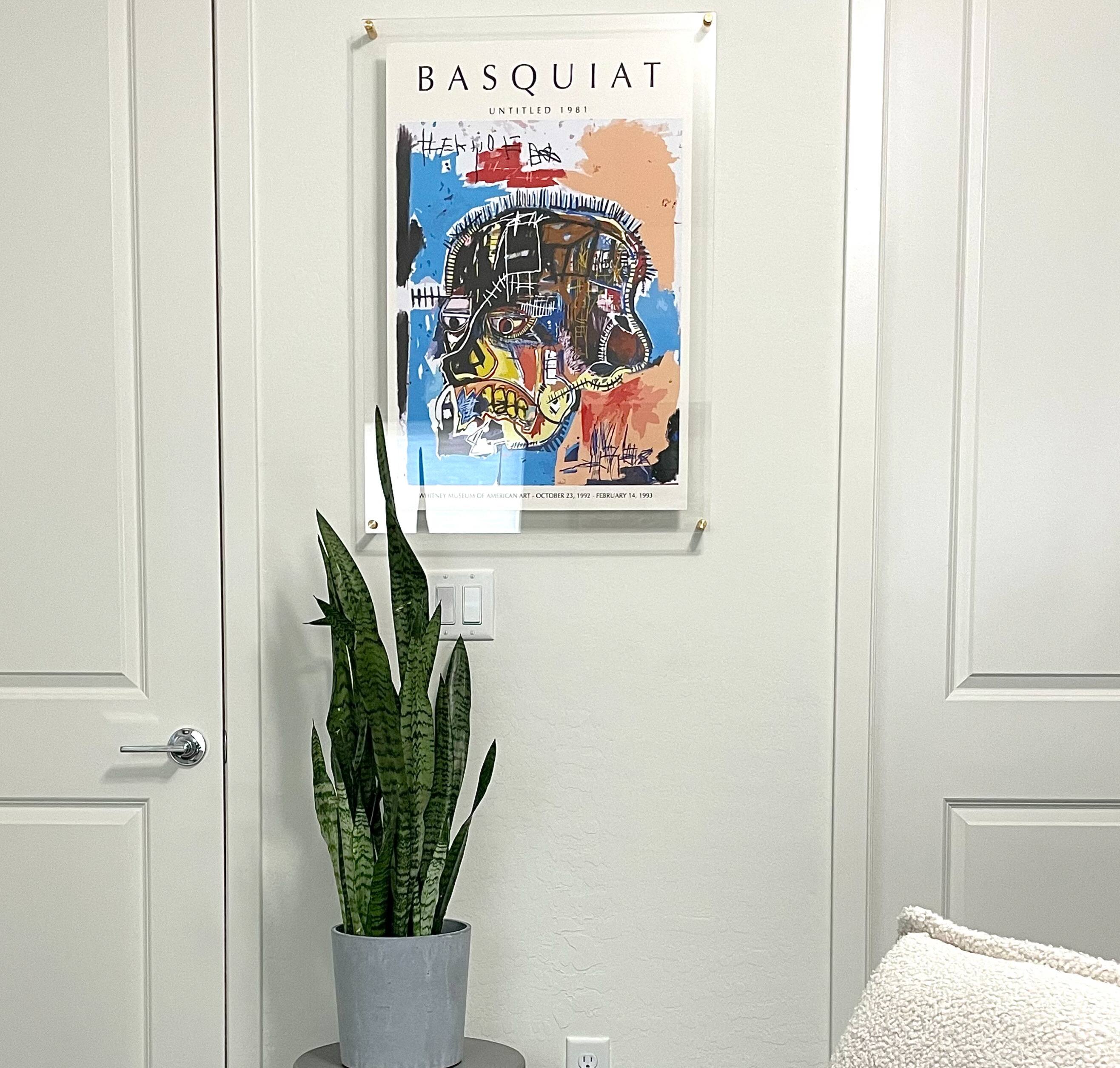 Wexel Art Double Panel Clear Acrylic Floating Wall Frame with Gold Hardware