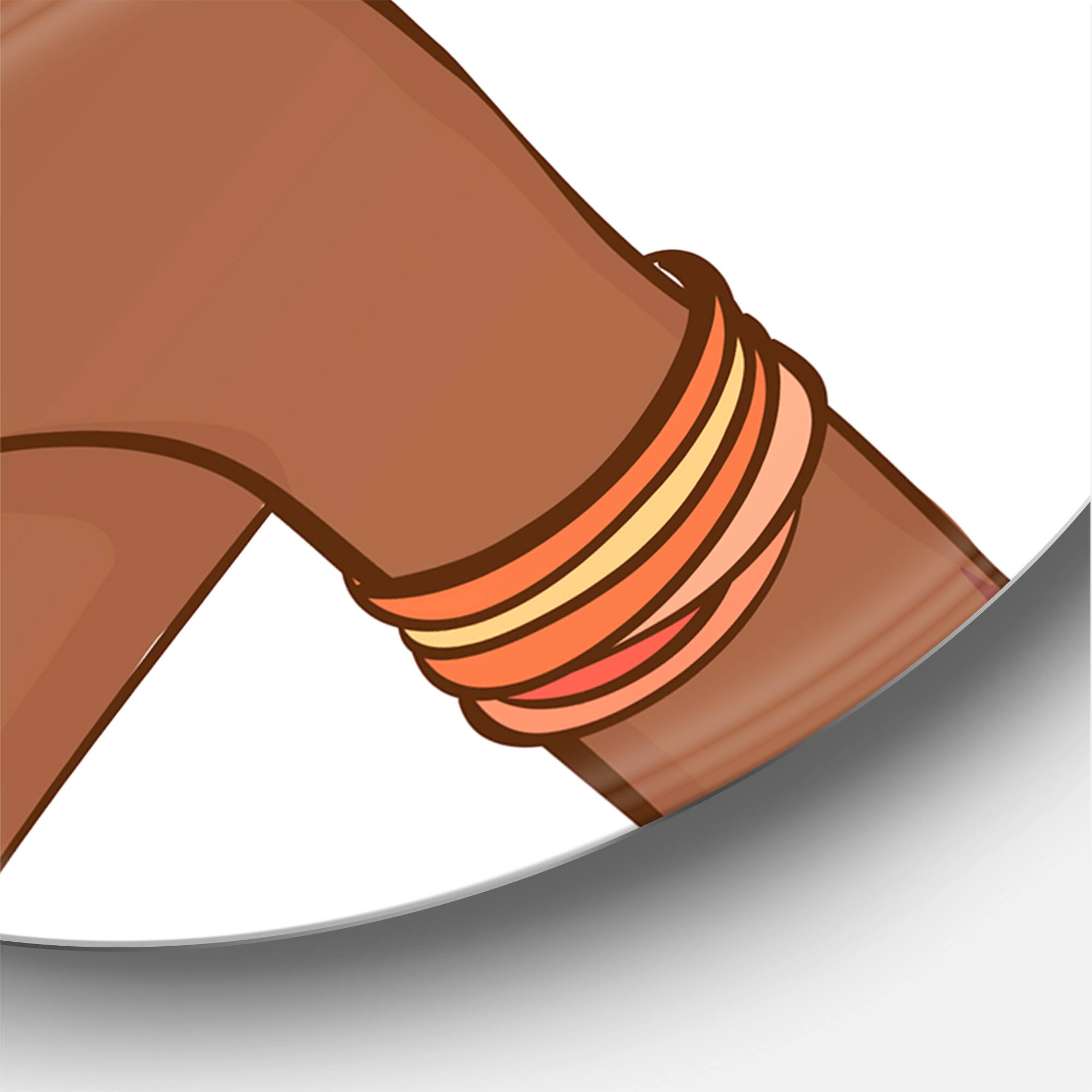 Designart - African American Woman With Earring & Turban - Modern Metal Circle Wall Art