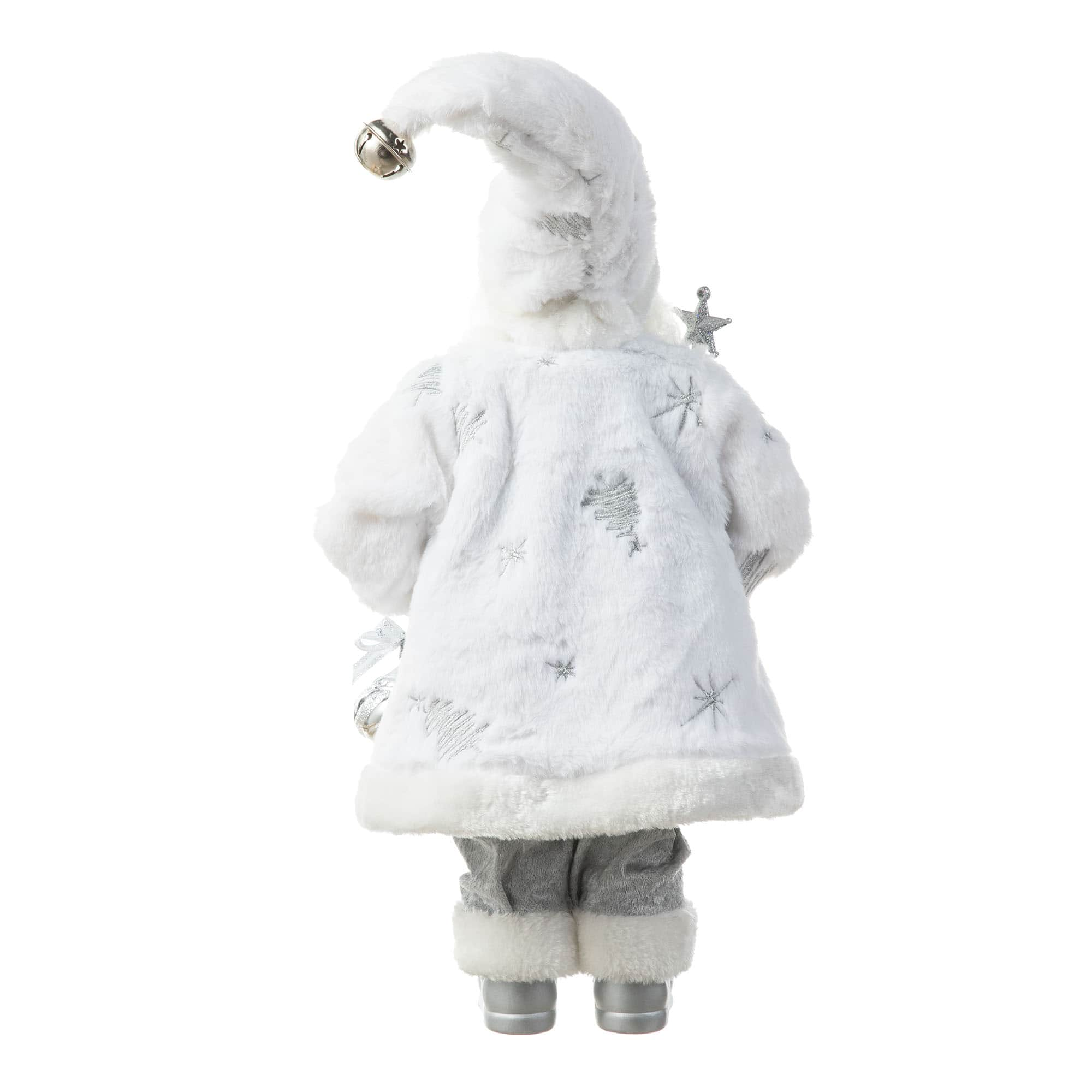 Glitzhome&#xAE; 18&#x22; Faux Fur Christmas Frosty Santa Figurine