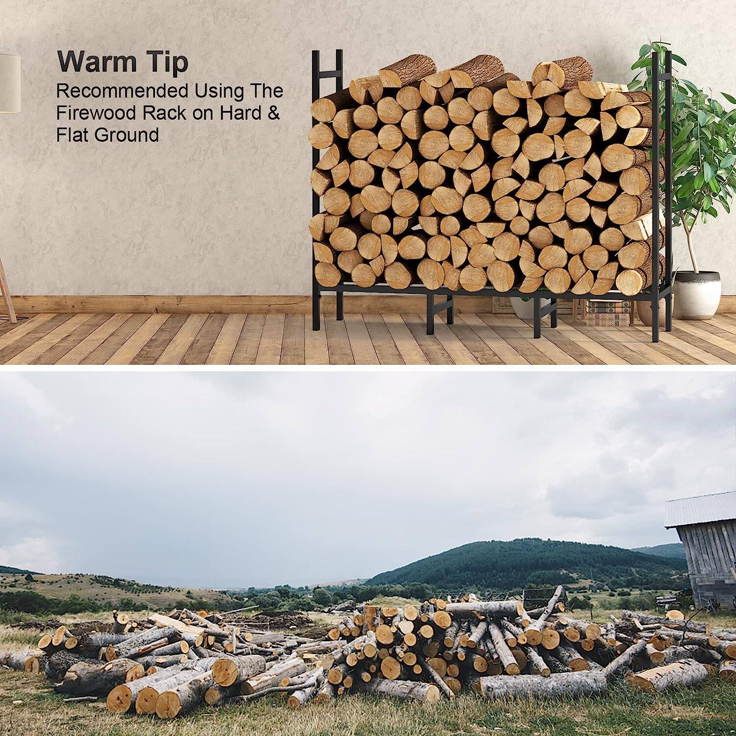 NEX&#x2122; 4ft. Outdoor Metal Firewood Storage Rack