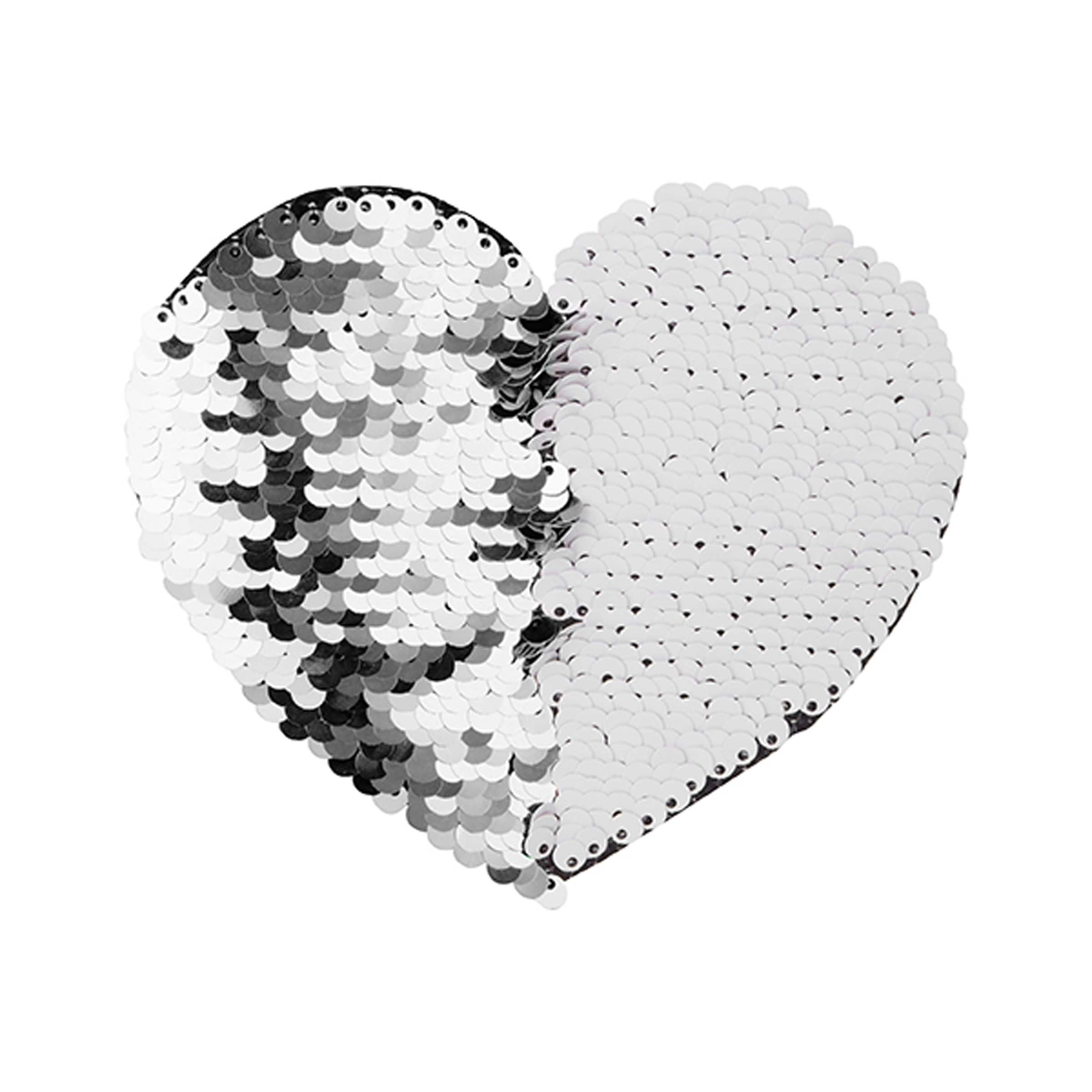 Craft Express Sublimation Heart Shaped Sequin Patches, 2ct.