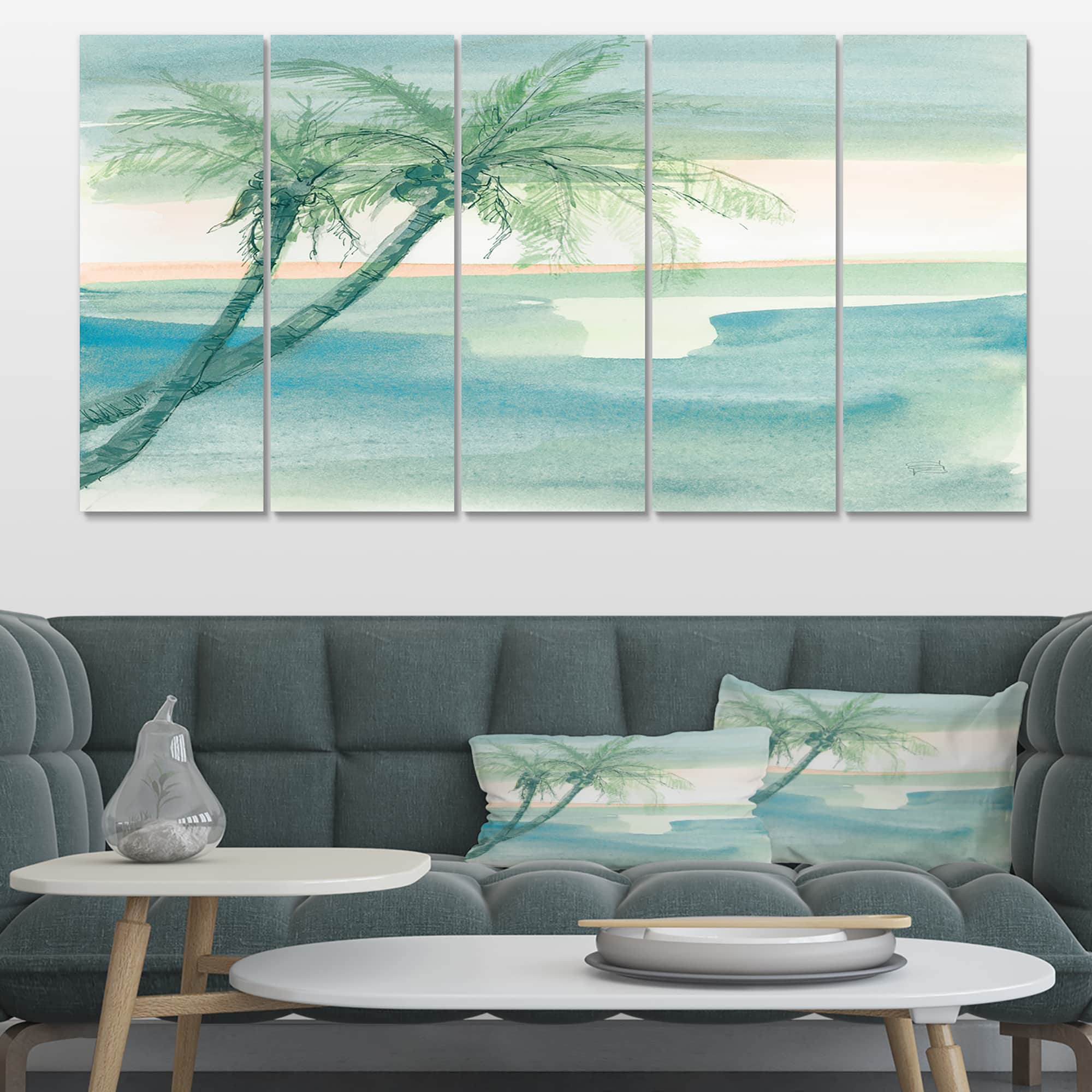 Designart - Peaceful Dusk I Tropical - Tropical Canvas Artwork
