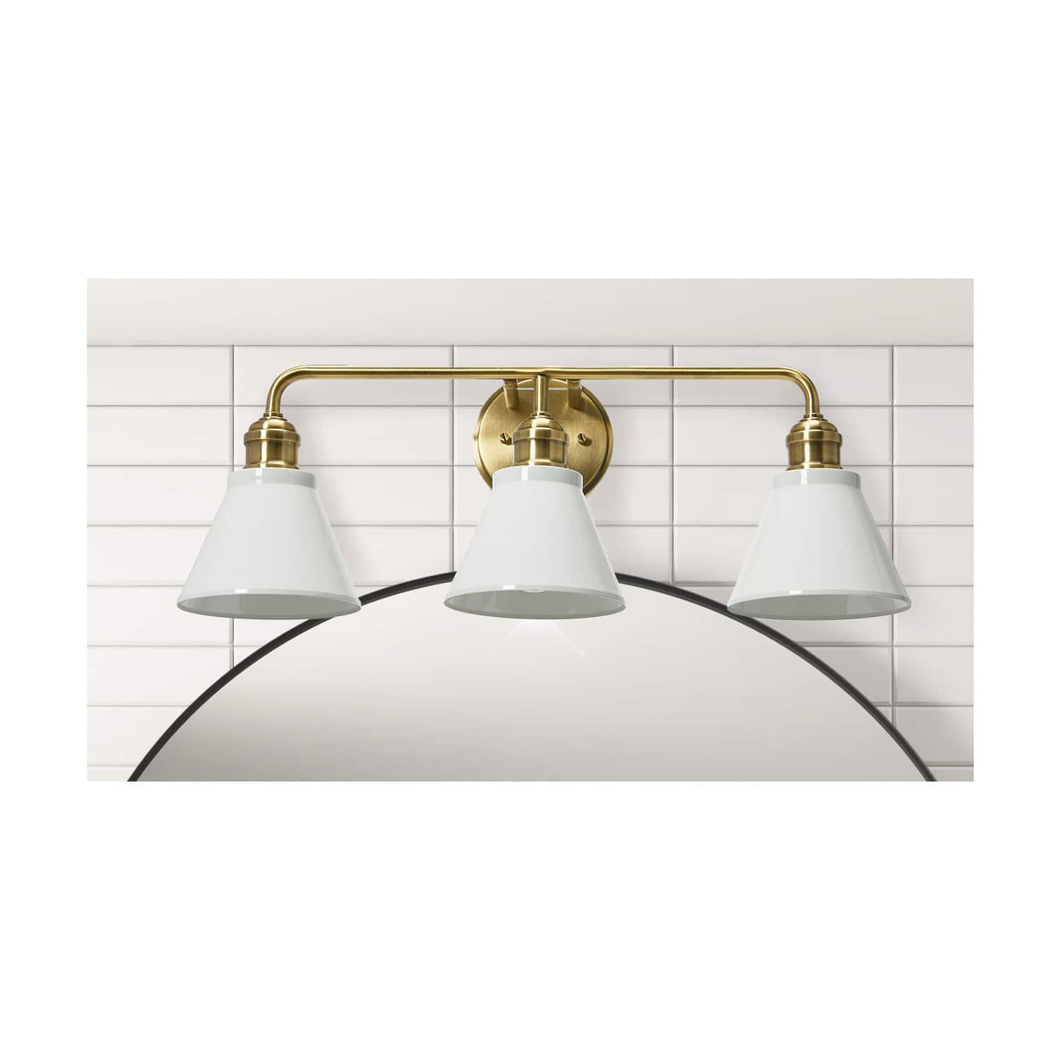 Hello Honey&#xAE; Robert Stevenson Lighting Josie Metal 3-Light Vanity with Shades