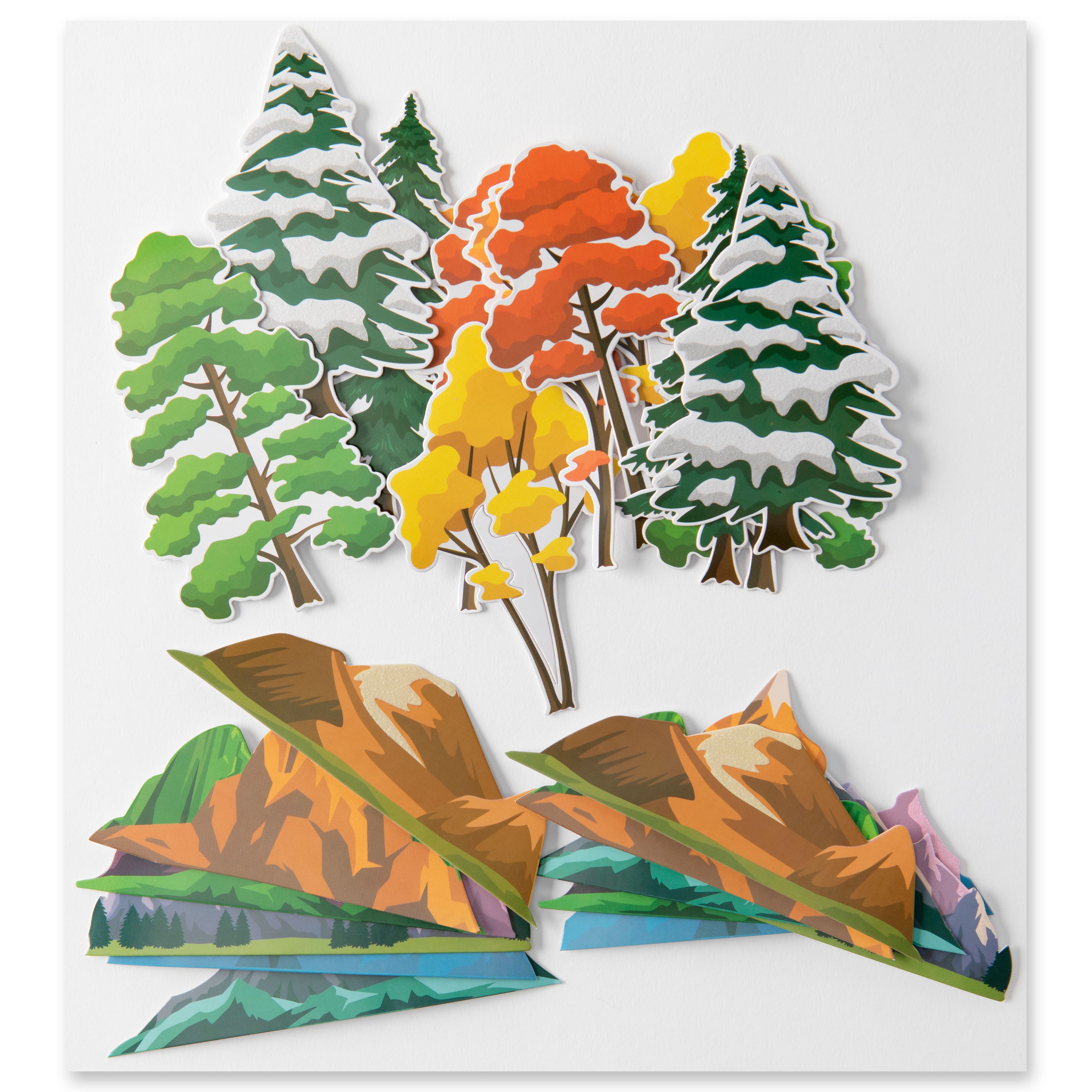 Tree &#x26; Mountain Die Cut Stickers by Recollections&#x2122;