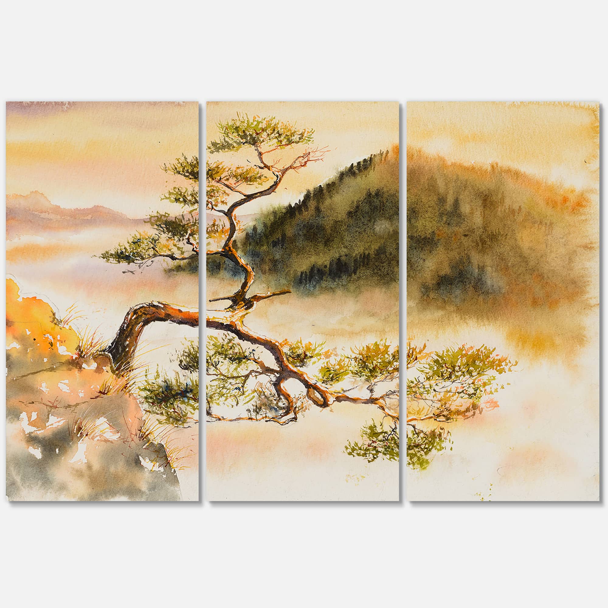 Designart - Curved Pine Tree On The Top of Sokolica Peak