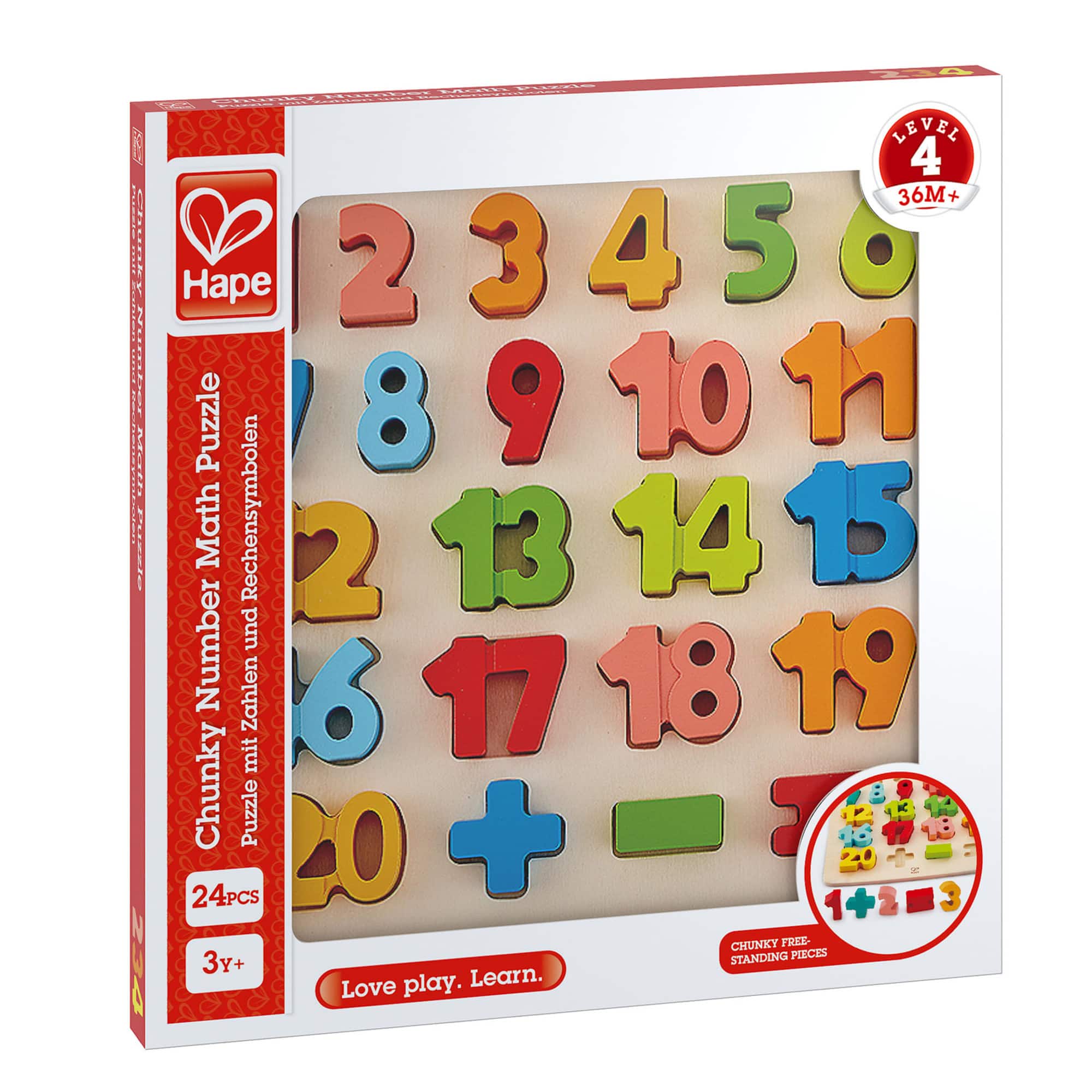 Hape Wooden Chunky Number & Counting Block Puzzle