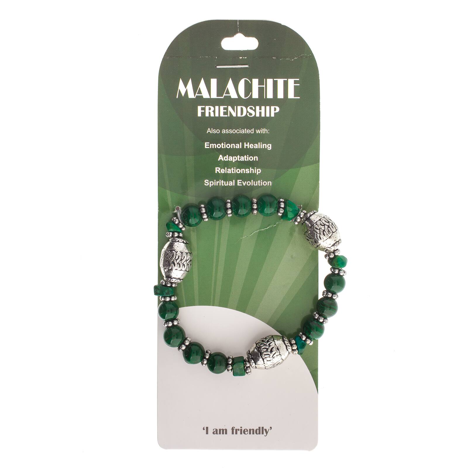 John Bead Malachite No.98 Natural Stone Stretch Bracelet