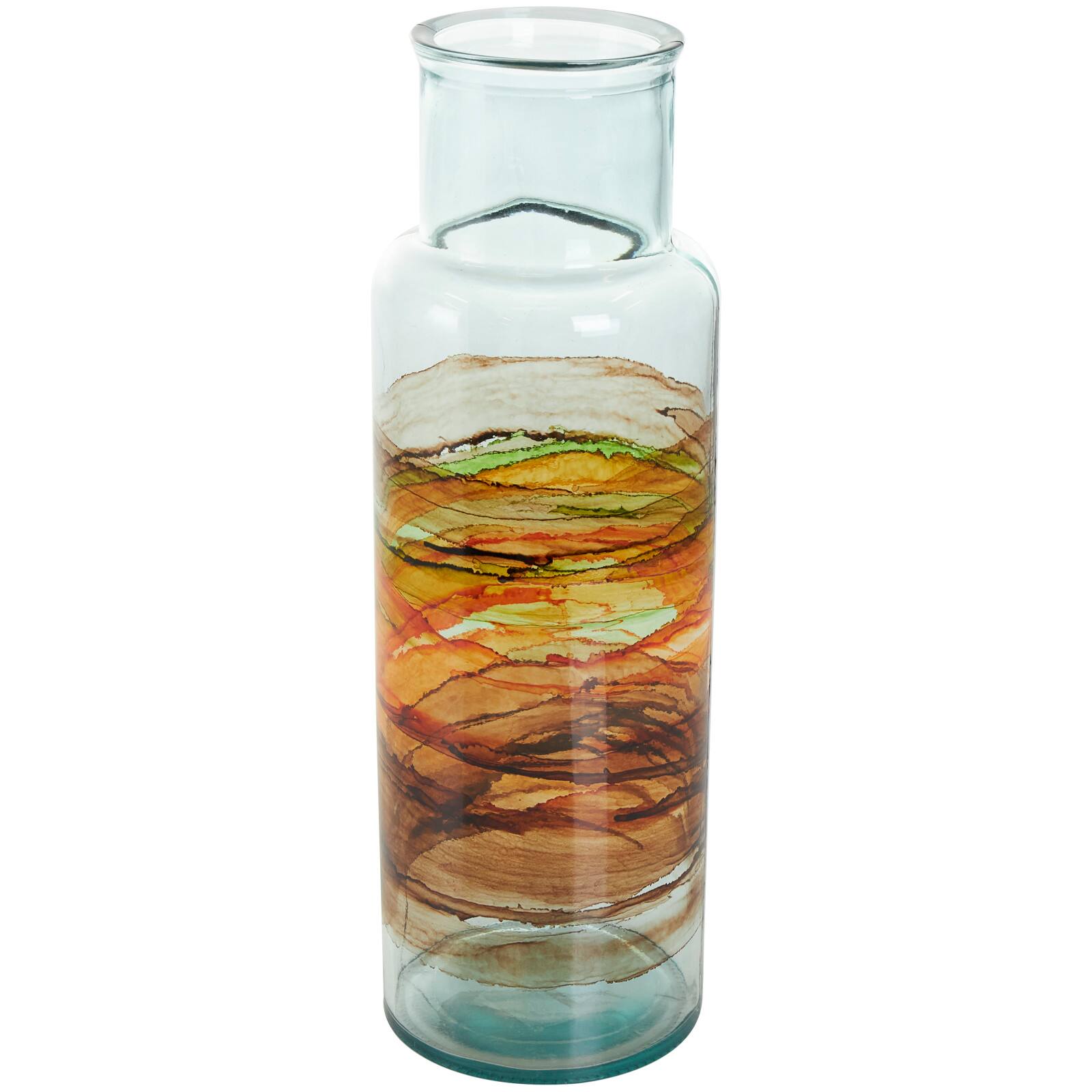 18&#x22; Multicolor Swirl Glass Vase