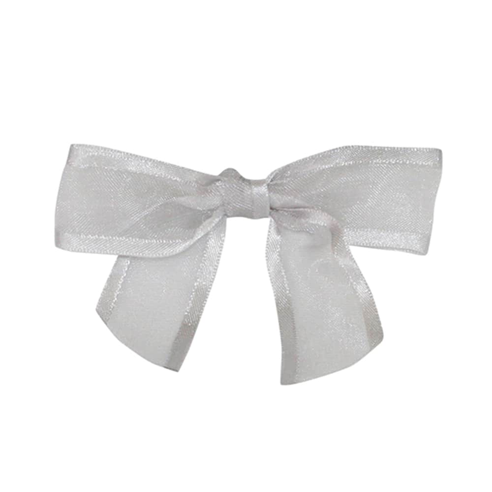 JAM Paper 7/8&#x22; Sheer Satin Edge Twist Tie Bows, 100ct.