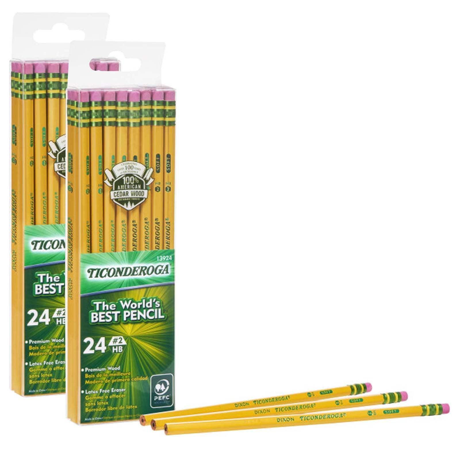 Ticonderoga&#xAE; #2 Soft Yellow Unsharpened Pencils, 2 Packs of 24