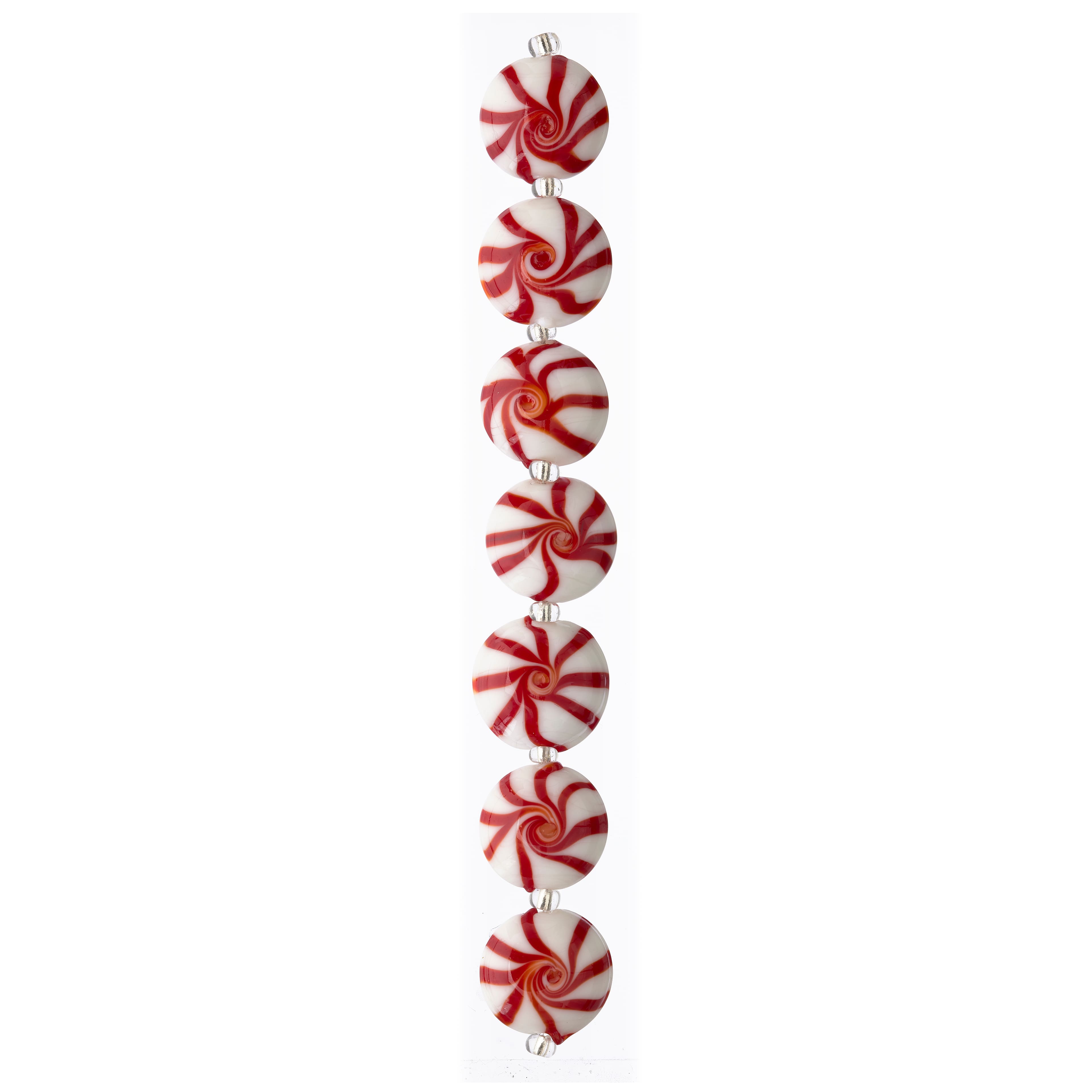 9 Packs: 7 ct. (63 total) Candy Cane Glass Beads, 16mm by Bead Landing&#x2122;