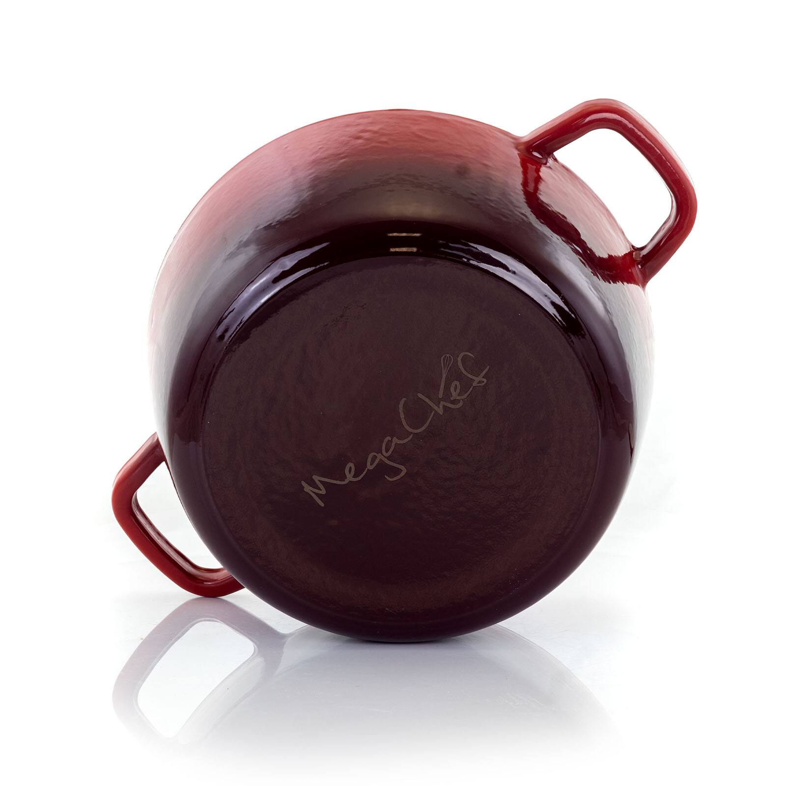 MegaChef 5qt. Red Enameled Cast Iron Casserole