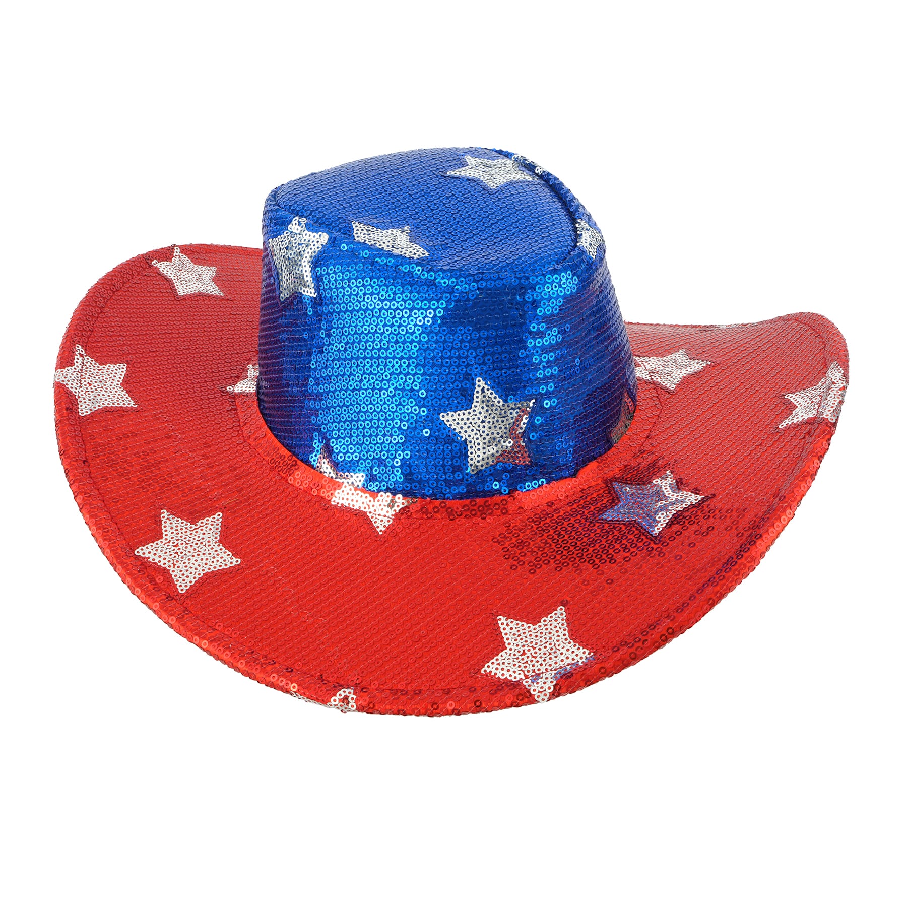 Red, White &#x26; Blue Sequin Cowboy Hat by Celebrate It&#x2122;