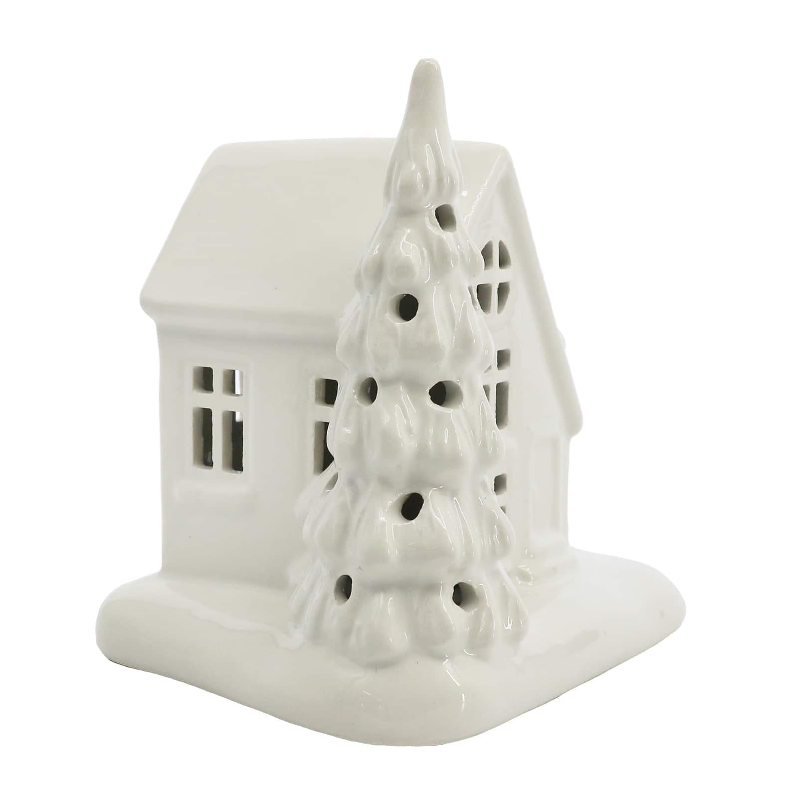 4.75&#x22; Pre-Lit Ceramic House Decoration by Ashland&#xAE;