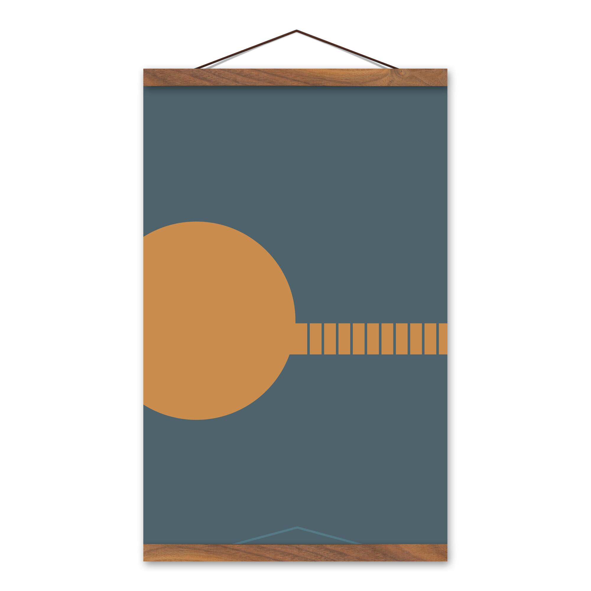 Circle Dash 12" x 18" Teak Hanging Canvas