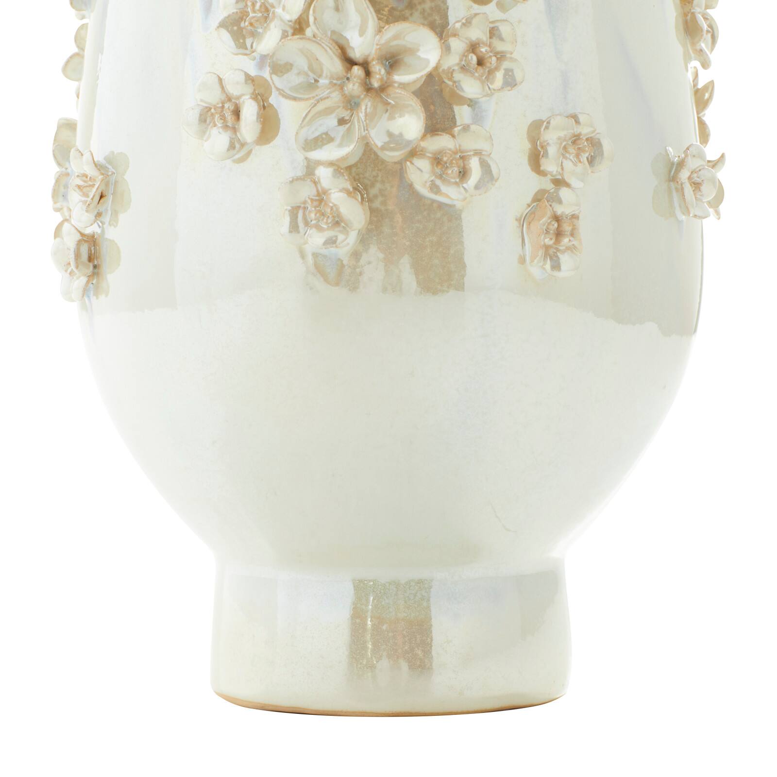 Cream Ceramic Farmhouse Vase, 16&#x22; x 9&#x22; x 9&#x22;