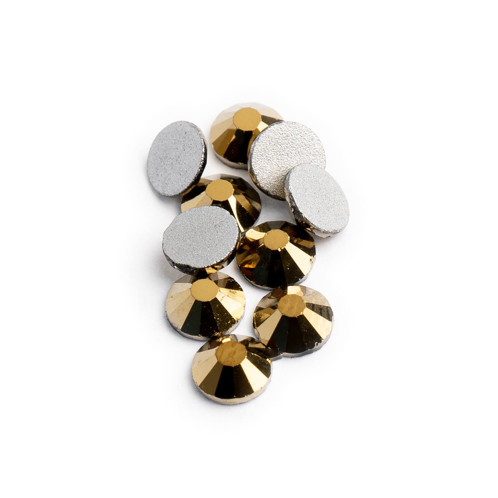 John Bead Crystal Lane SS12 Metallic Glass Round Flatback Rhinestones, 432ct.
