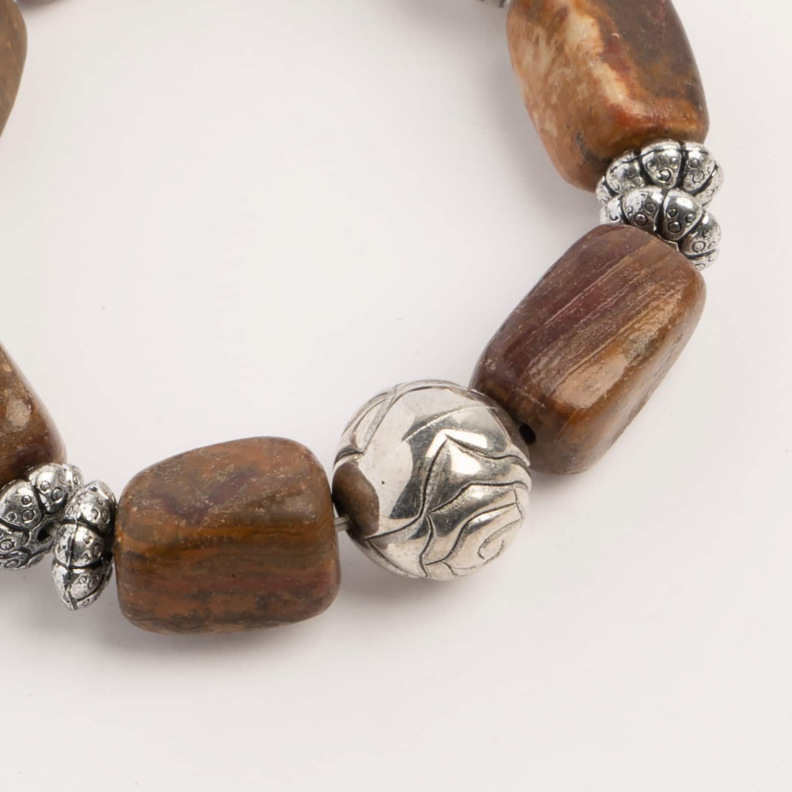 John Bead Jasper No.87 Natural Stone Stretch Bracelet
