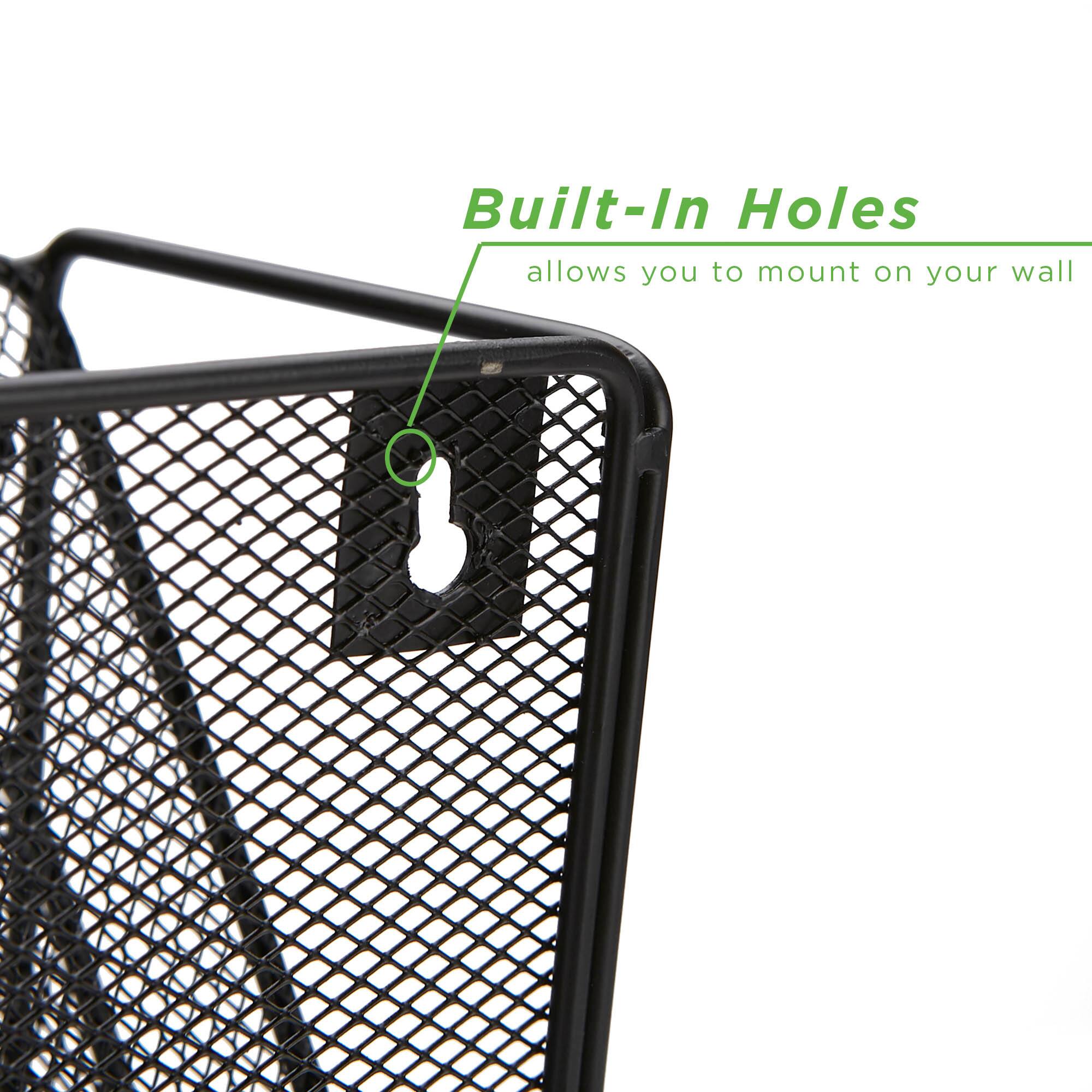 Mind Reader 6 Compartment Vertical Hanging Wall File & Chart Organizer