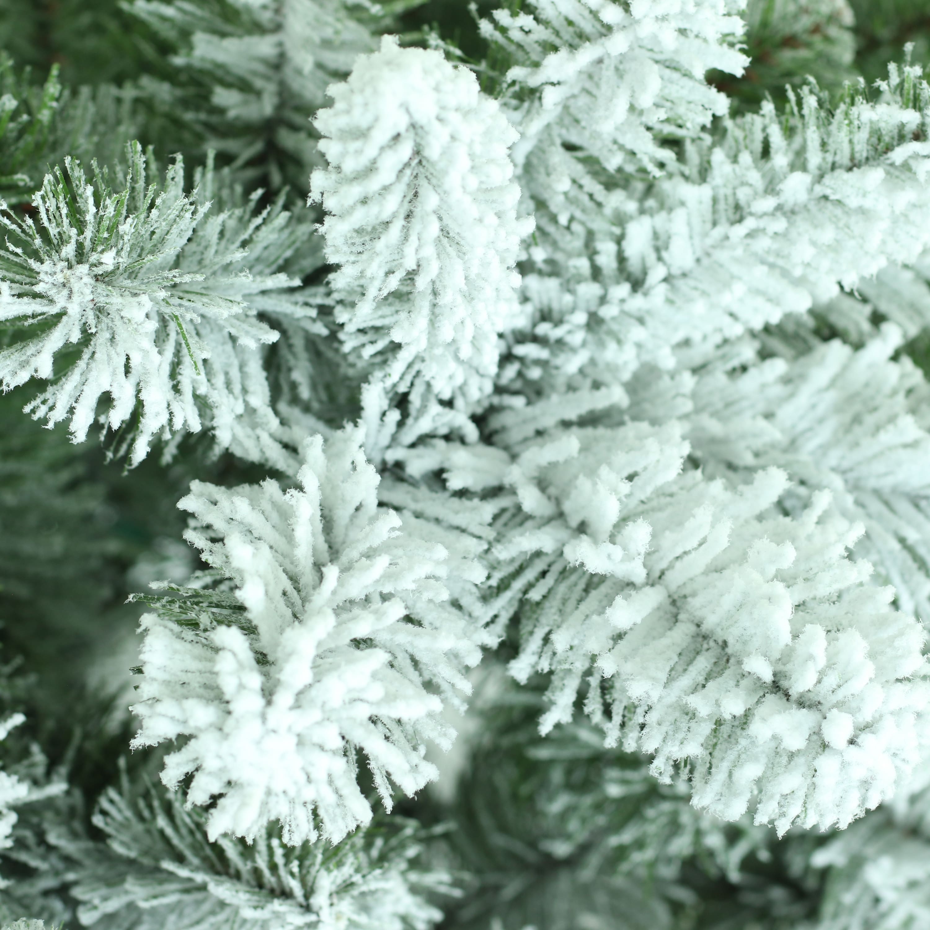 6 Pack: 6ft. Unlit Flocked Virginia Pine Artificial Christmas Tree ...