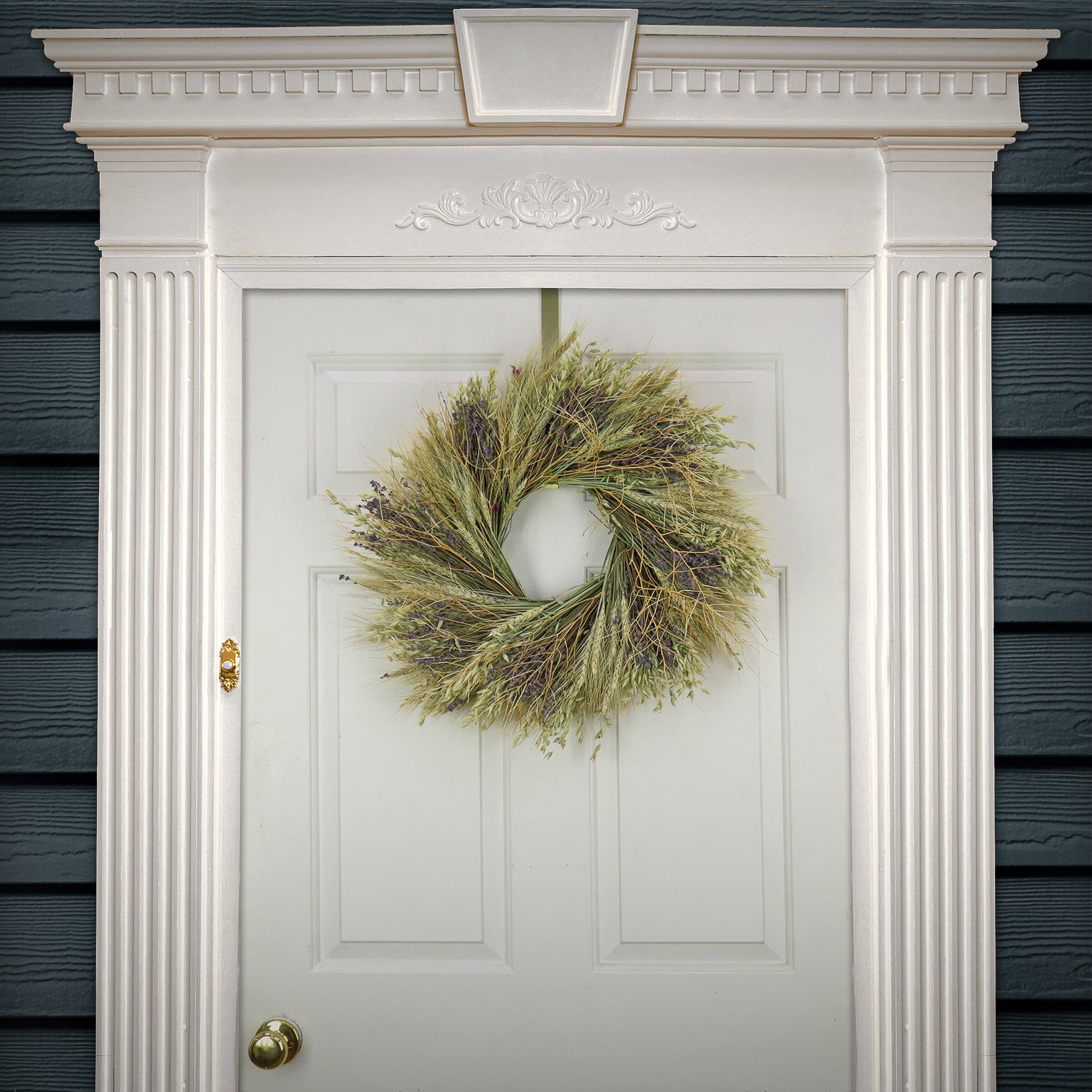 22&#x27;&#x27; Wheat and Lavender Flowers Spring Wreath