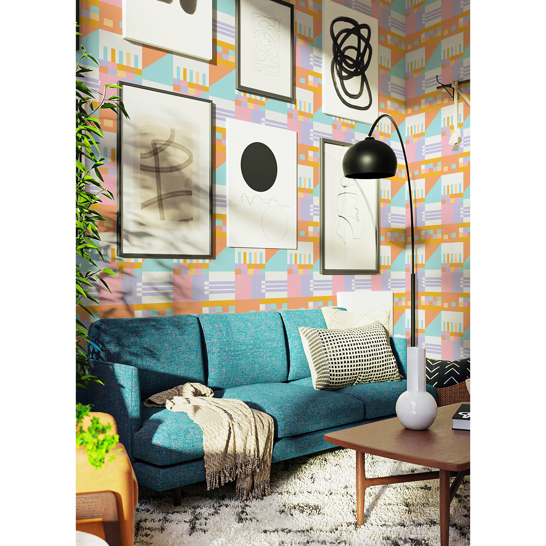 Aelfie Warm Kiki Shapes Peel & Stick Wallpaper