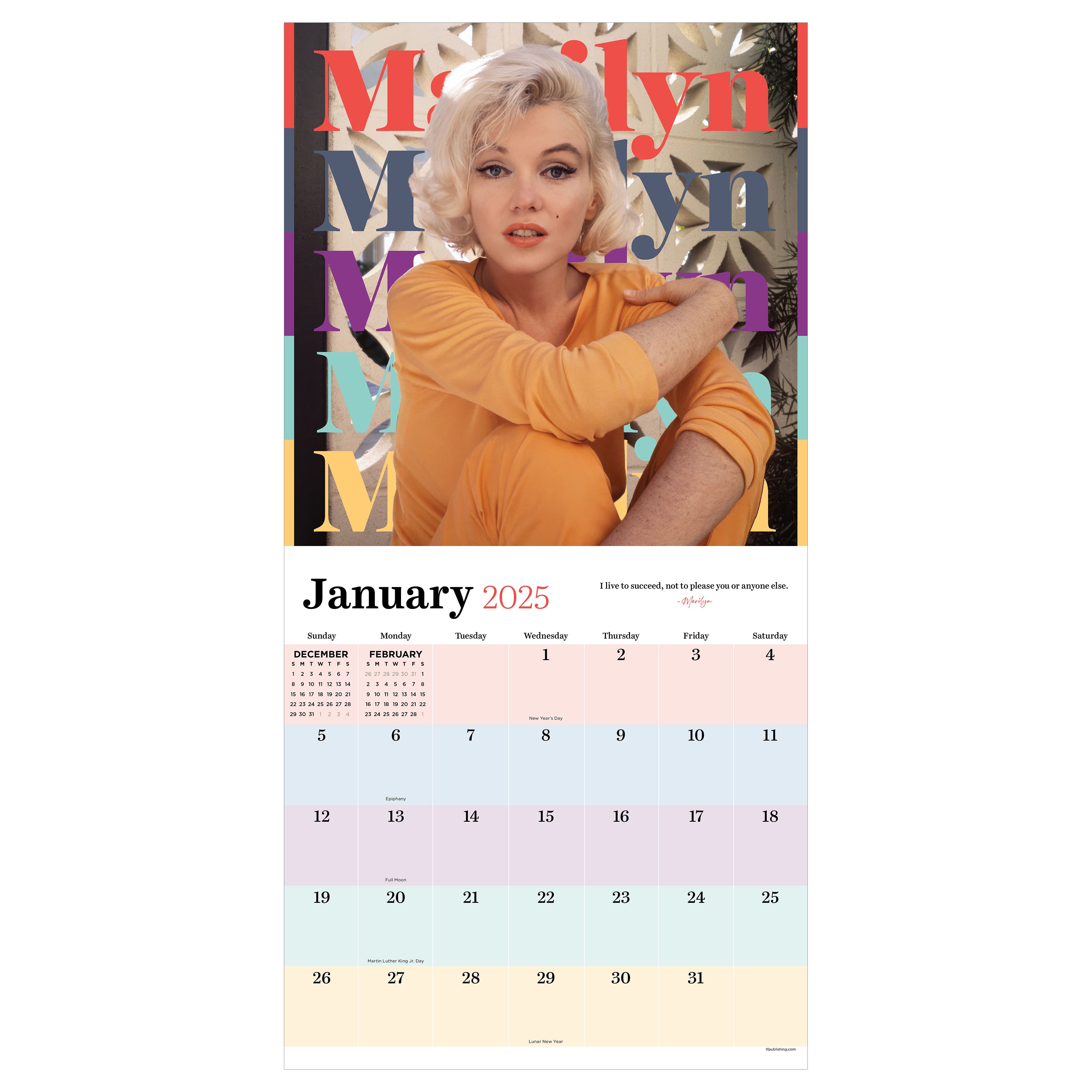 TF Publishing 2025 Marilyn Monroe Wall Calendar