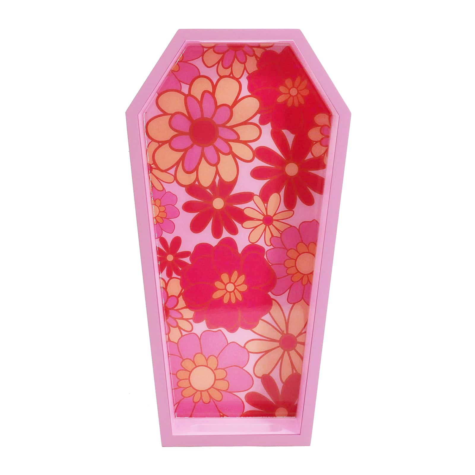 13&#x22; Pink Floral Coffin Shaped Tray by Ashland&#xAE;